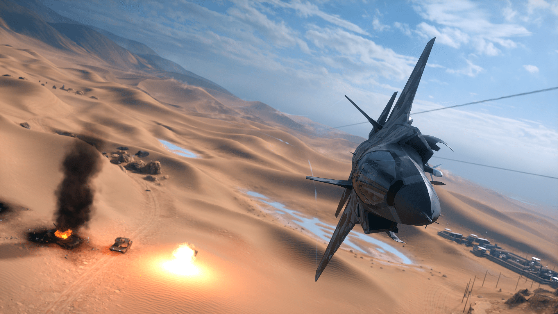 1920x1080 Epic Jet Fighter Action in Desert: Battlefield 4 4K Ultra HD Wallpaper