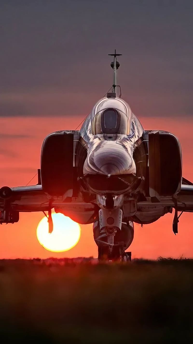 800x1422 Fighter Plane, Sunset Background, military, air force, HD phone wallpaper