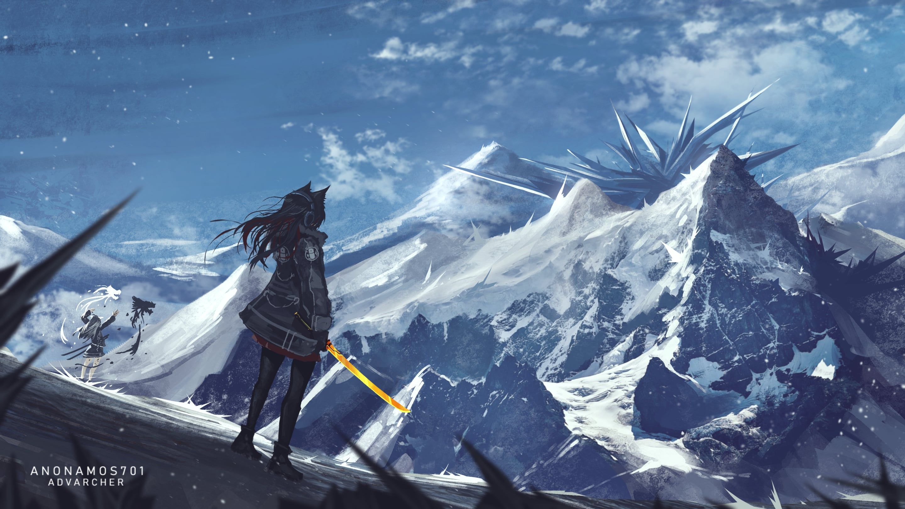 2880x1620 I drew a Texas and Lappland background!