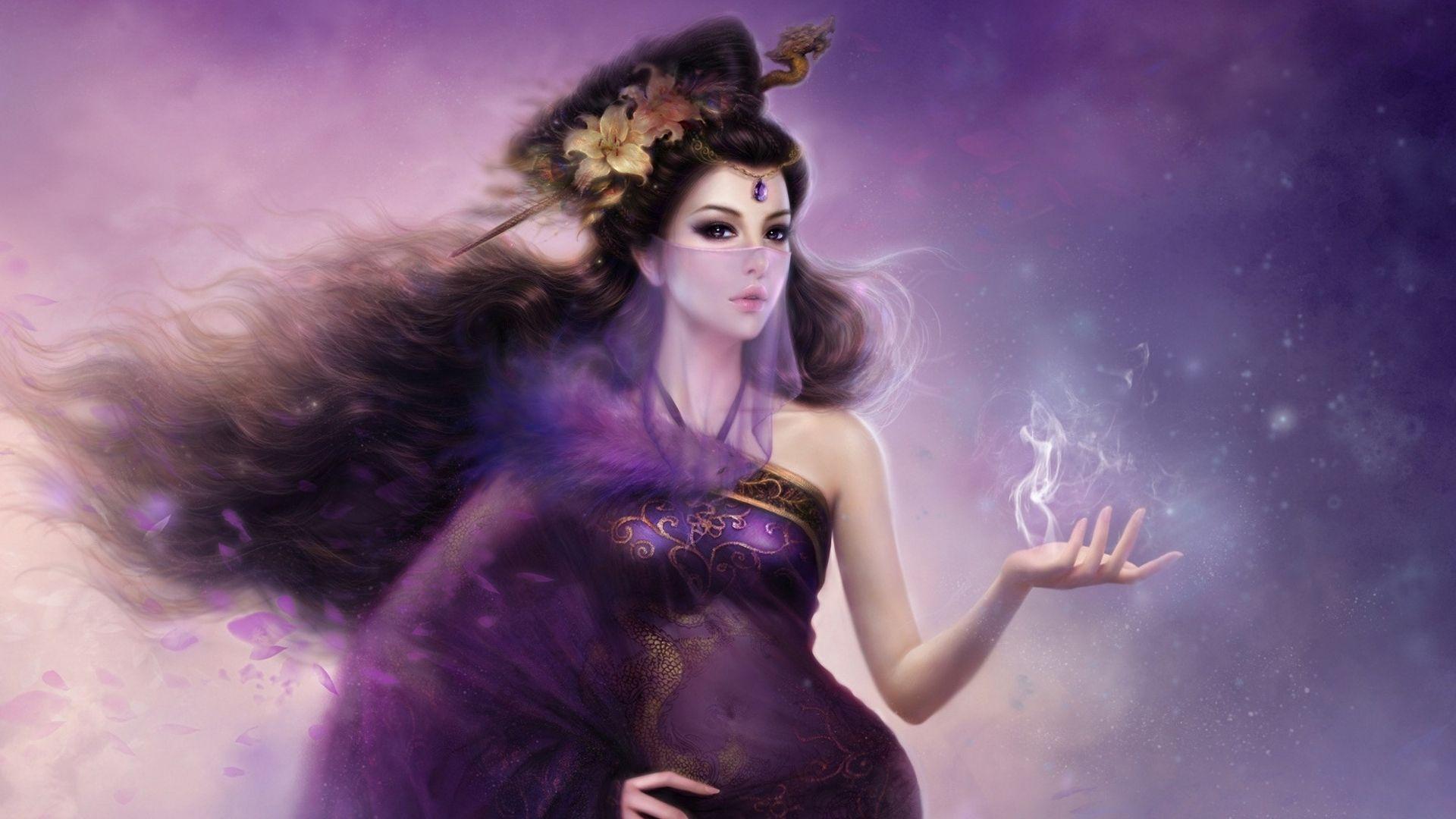 1920x1080 Beautiful Fantasy Girl Magic Asian Woman