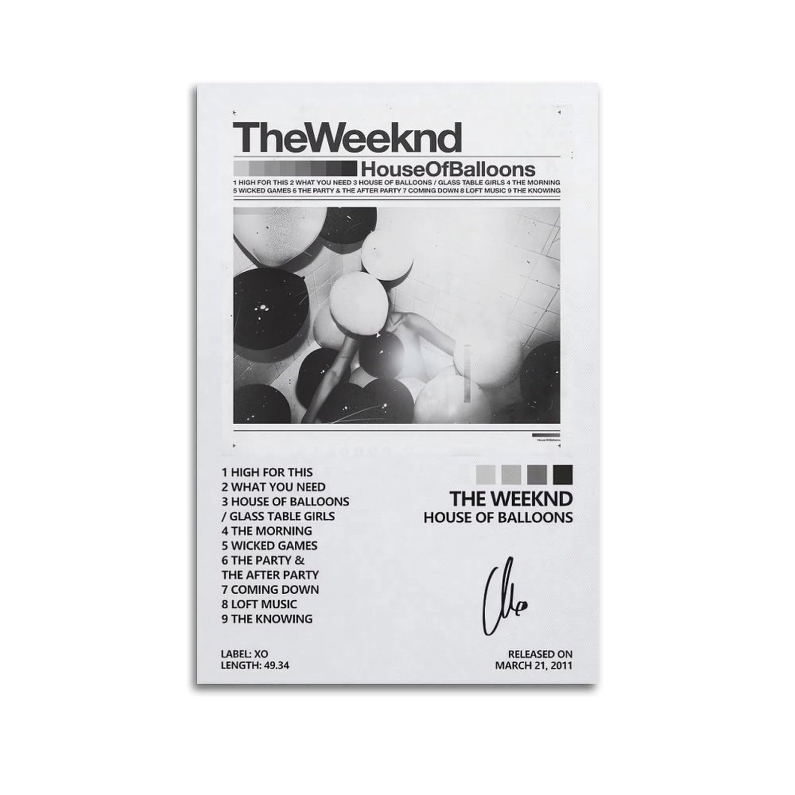 1600x1600 PALUCI The Weeknd House of Balloons Poster Canvas Photo Bedroom Music Poster Album Vintage Music Posters Art Prints Home Decorative Gift 50x75cm Unframed Style : Amazon.de: Home & Kitchen