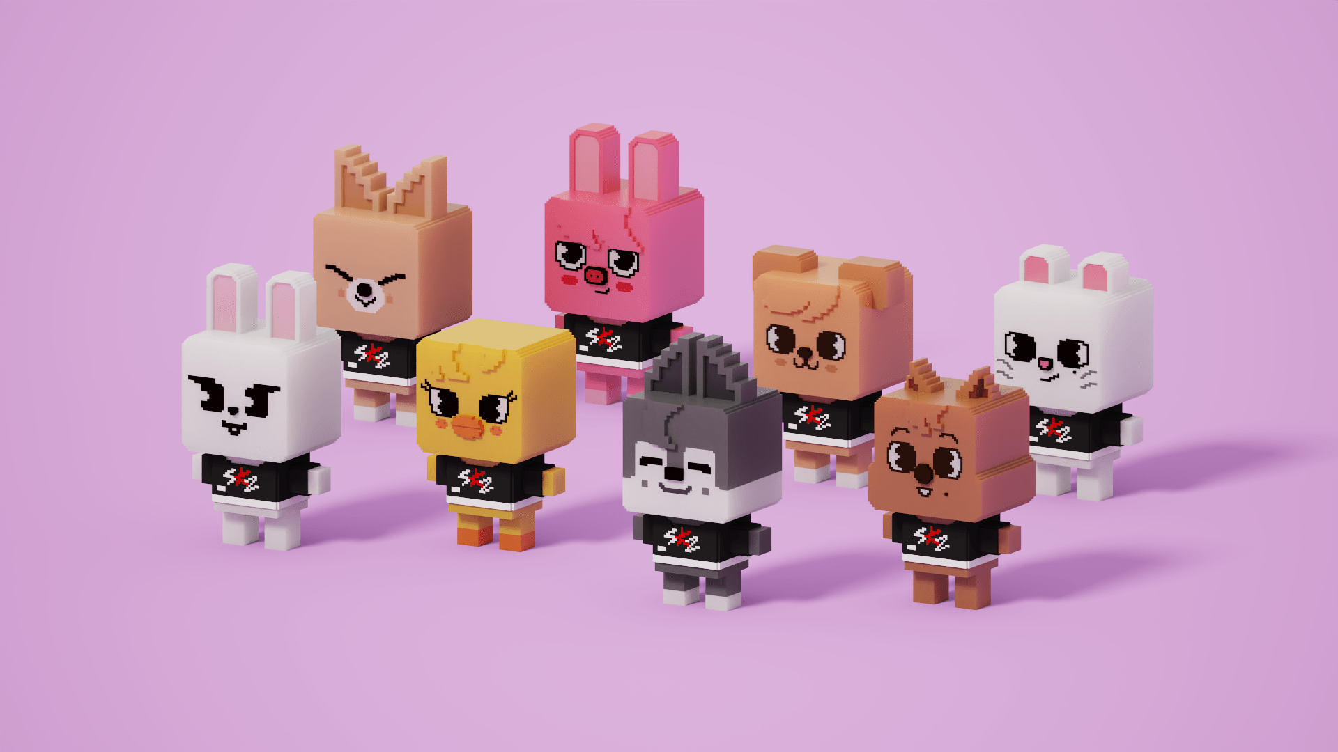 1920x1080 Voxel SKZOO (Stray Kids) by Vida's Voxels on Dribbble