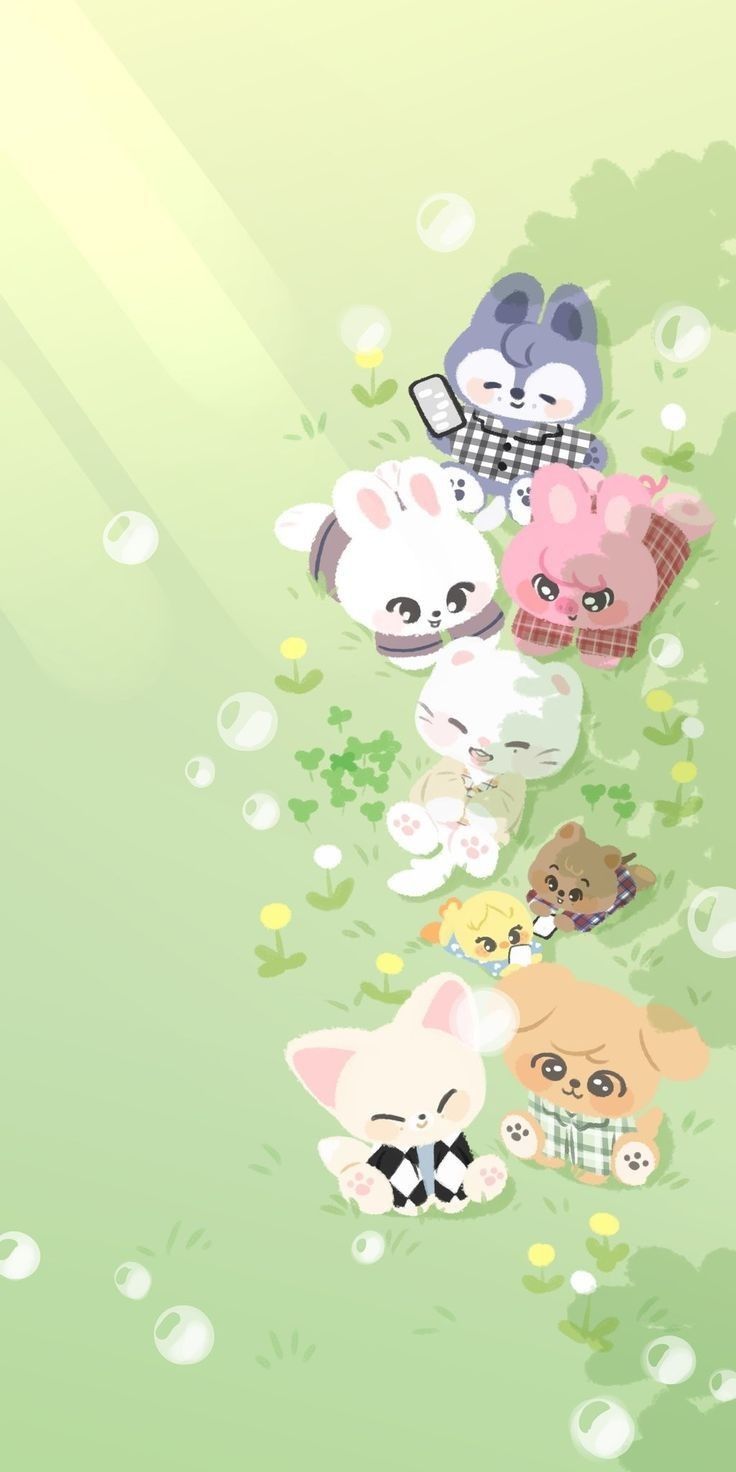 736x1472 Skzoo Green Wallpaper