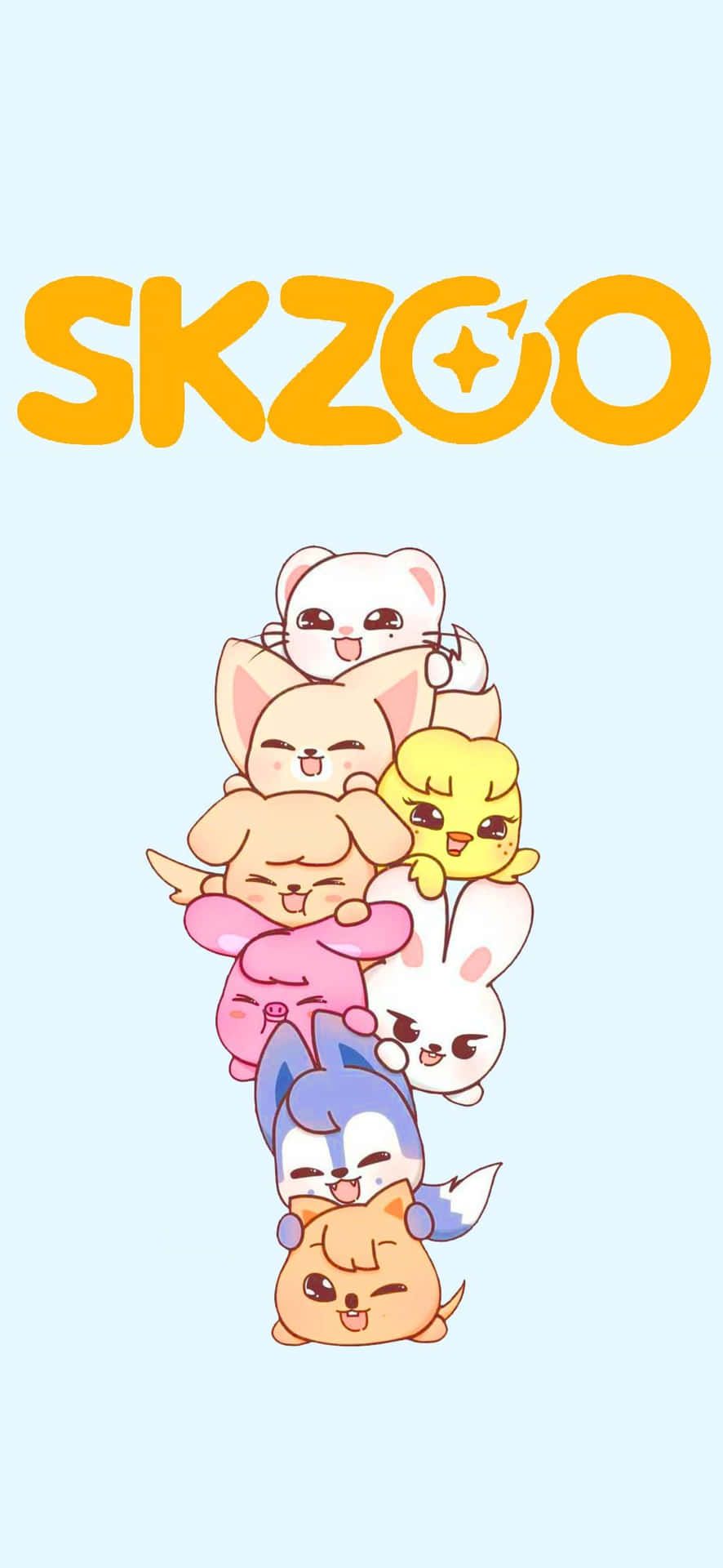 886x1920 Download S K Z O O Characters Stacked Wallpaper