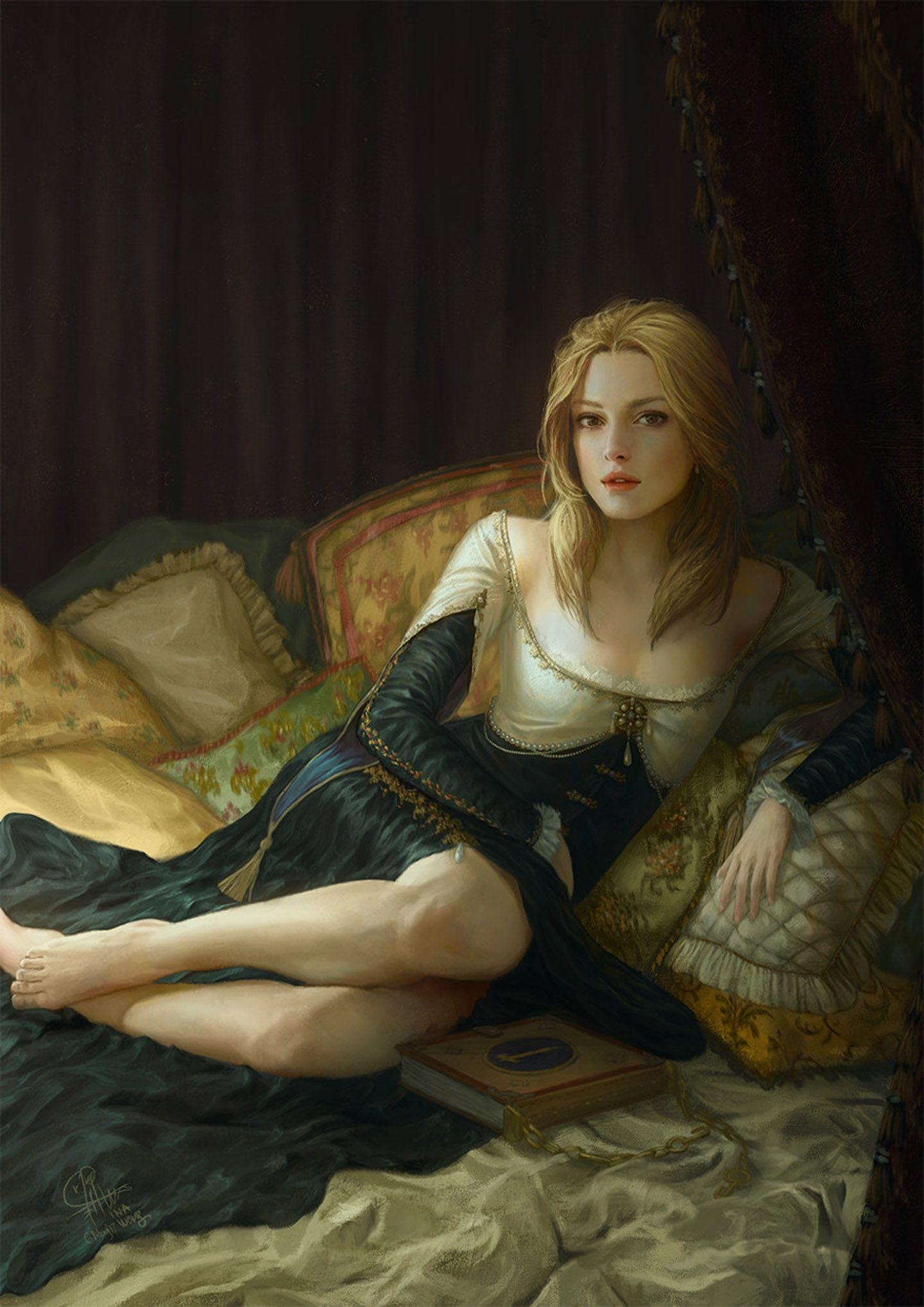 1440x2036 Blonde Ina Wong artist original fantasy art beauty woman beautiful