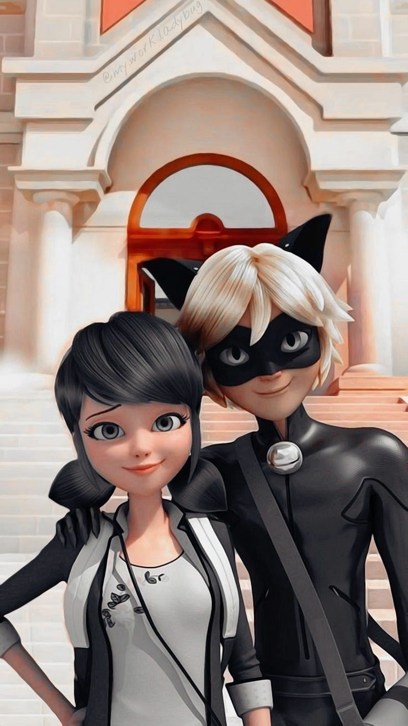 800x1422 Marichat, adrinette, ladybug and cat noir, ladynoir, marinette and chat noir, HD phone wallpaper