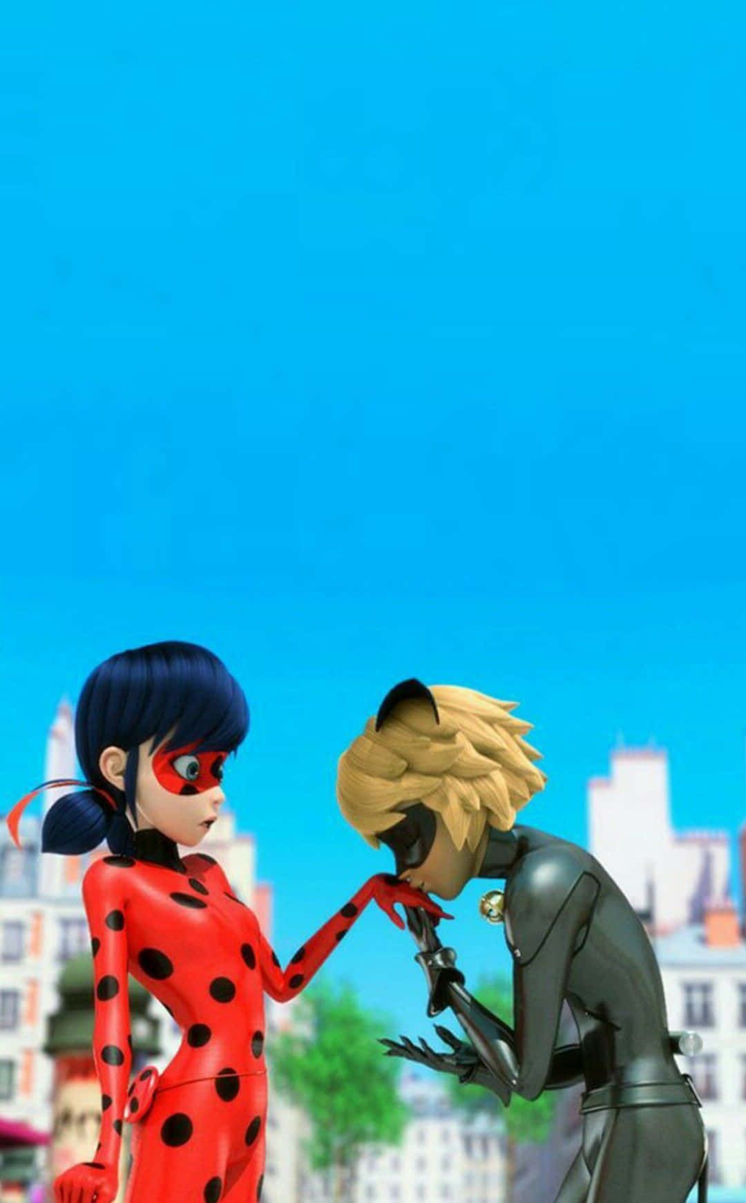 1080x1740 Download Marinette and Adrien Ladybug Wallpaper
