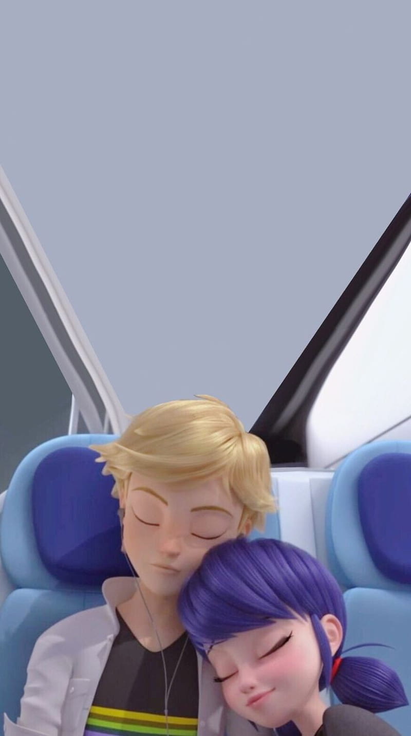 800x1432 Adrienette, Adrien Agreste, Adrienette, Cartoon, Marinette Dupain Cheng, Miraculous Ladybug, HD Phone Wallpaper