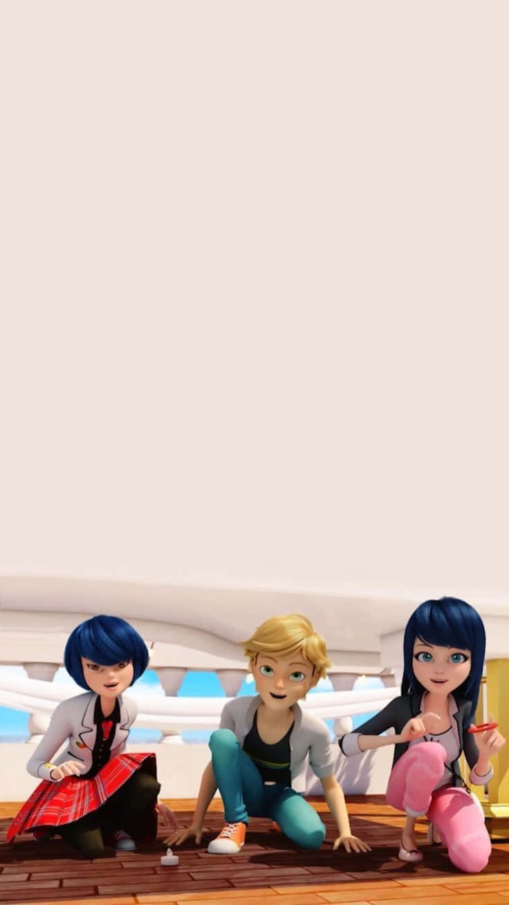 736x1308 Download Adrien and Marinette, a miraculous duo Wallpaper