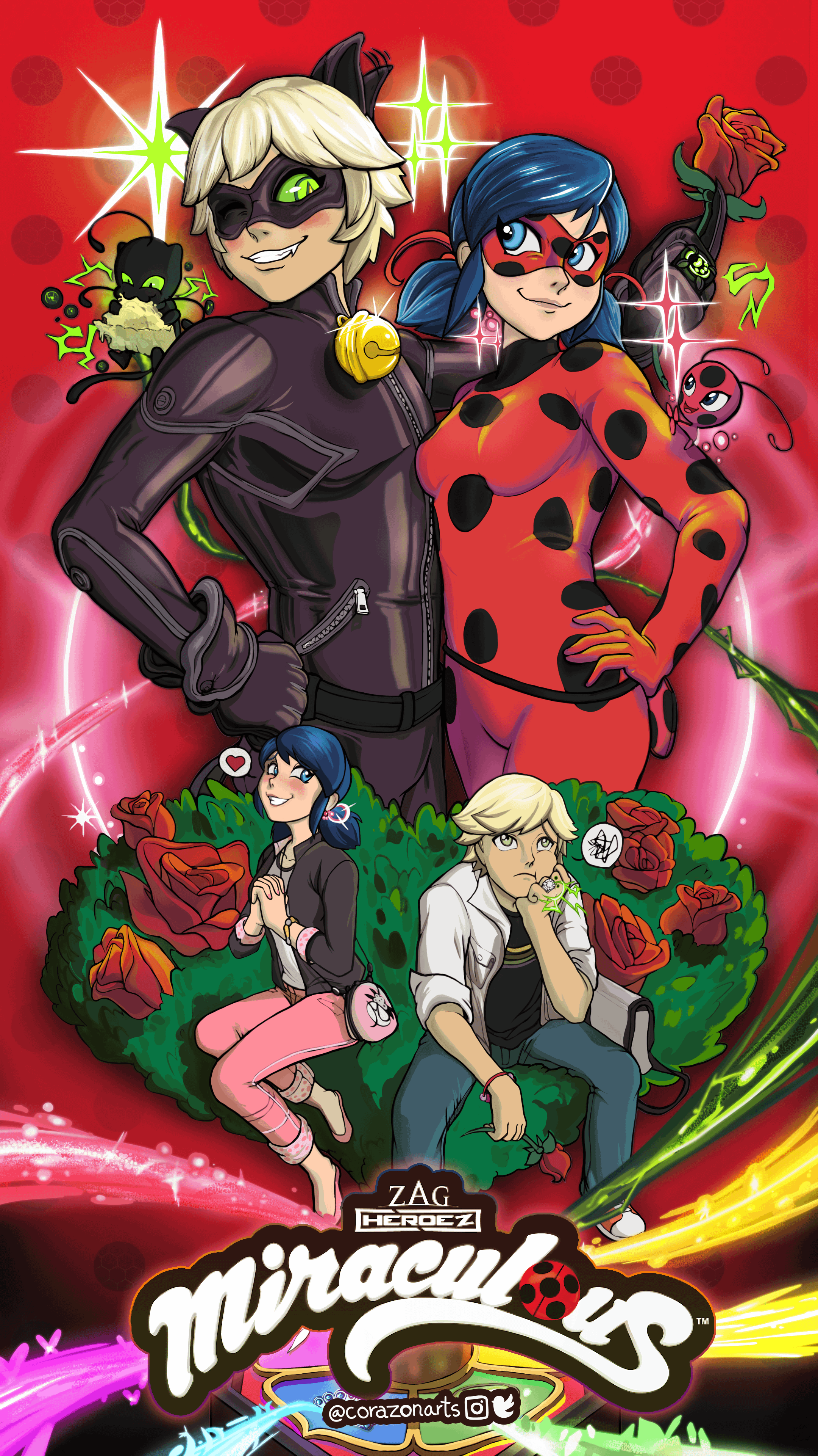 2160x3840 Drew some phone wallpaper of Miraculous Ladybug ! Enjoy!!