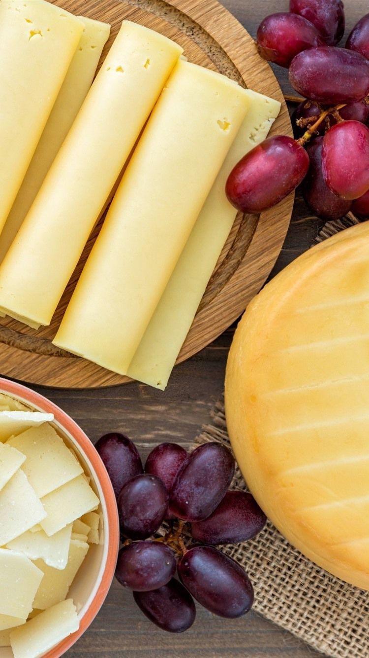 750x1334 Wallpaper Cheese, grapes 2880x1800 Picture, Image