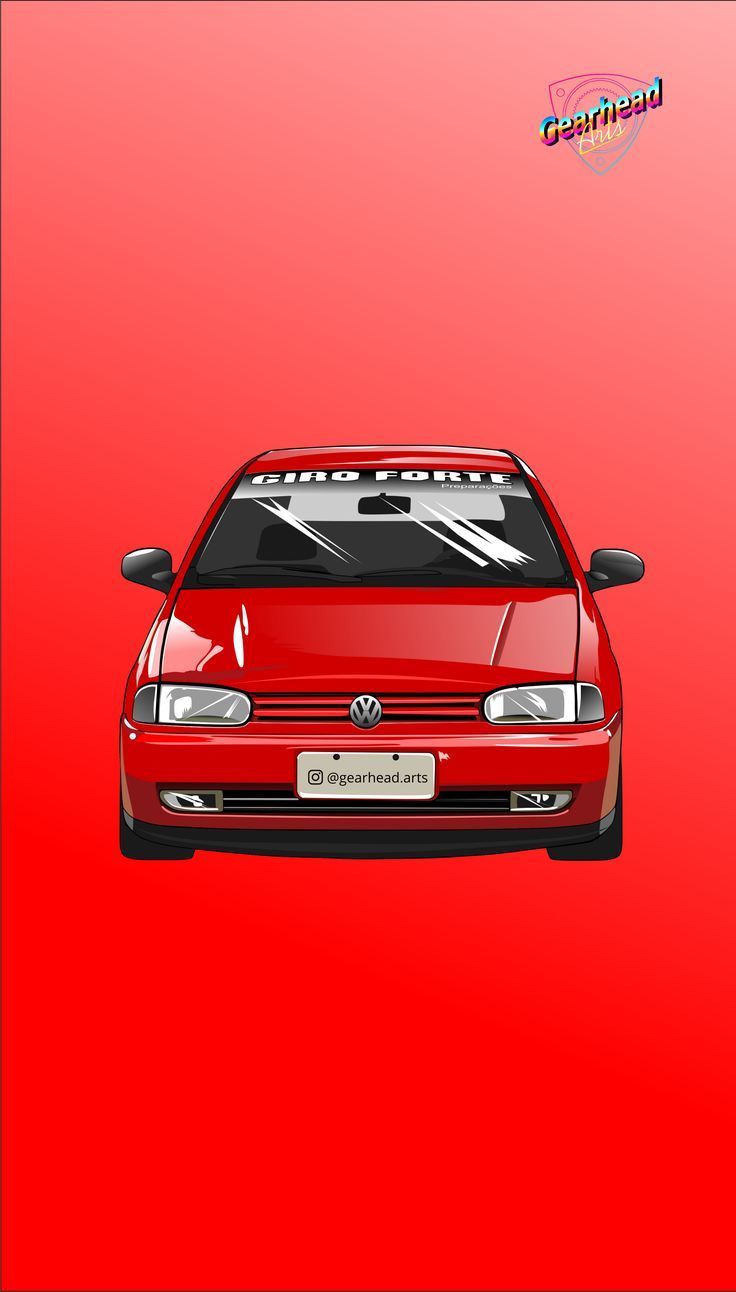 736x1292 Wallpaper Volkswagen Gol Vermelho