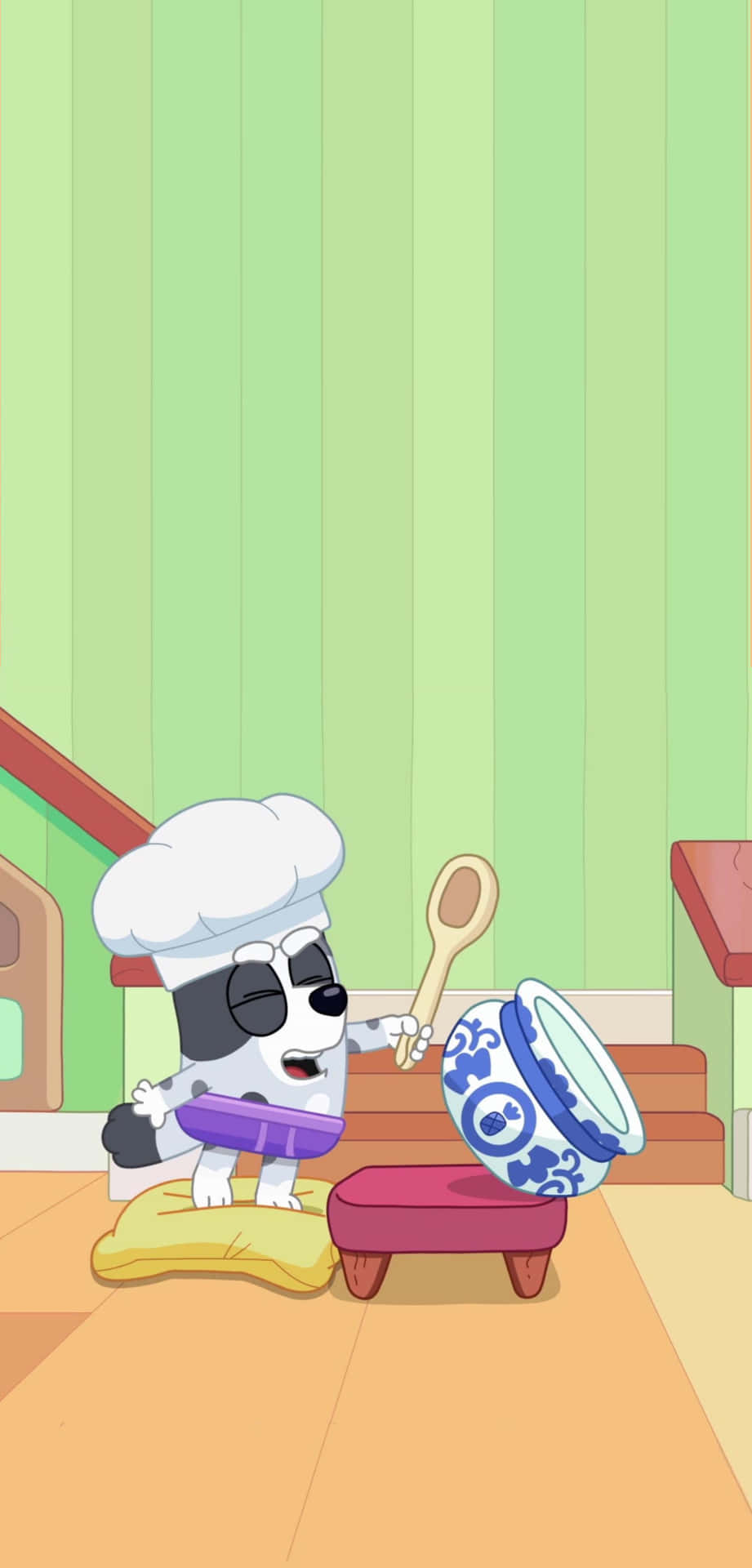 921x1920 Download Bluey Chef Character Cartoon Wallpaper