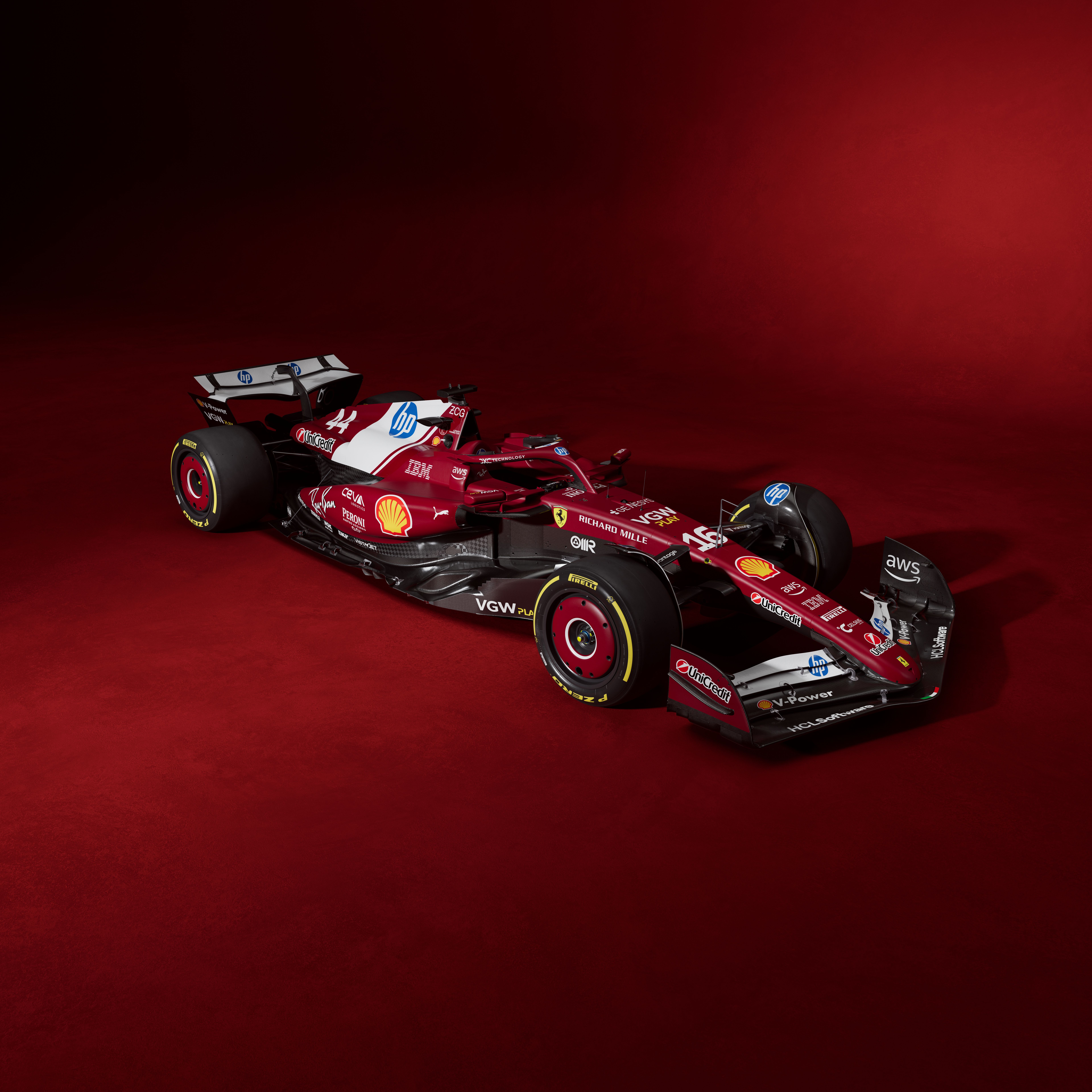 7680x7680 Ferrari SF 25 Wallpaper 4K, 8K, Red Background, 5K