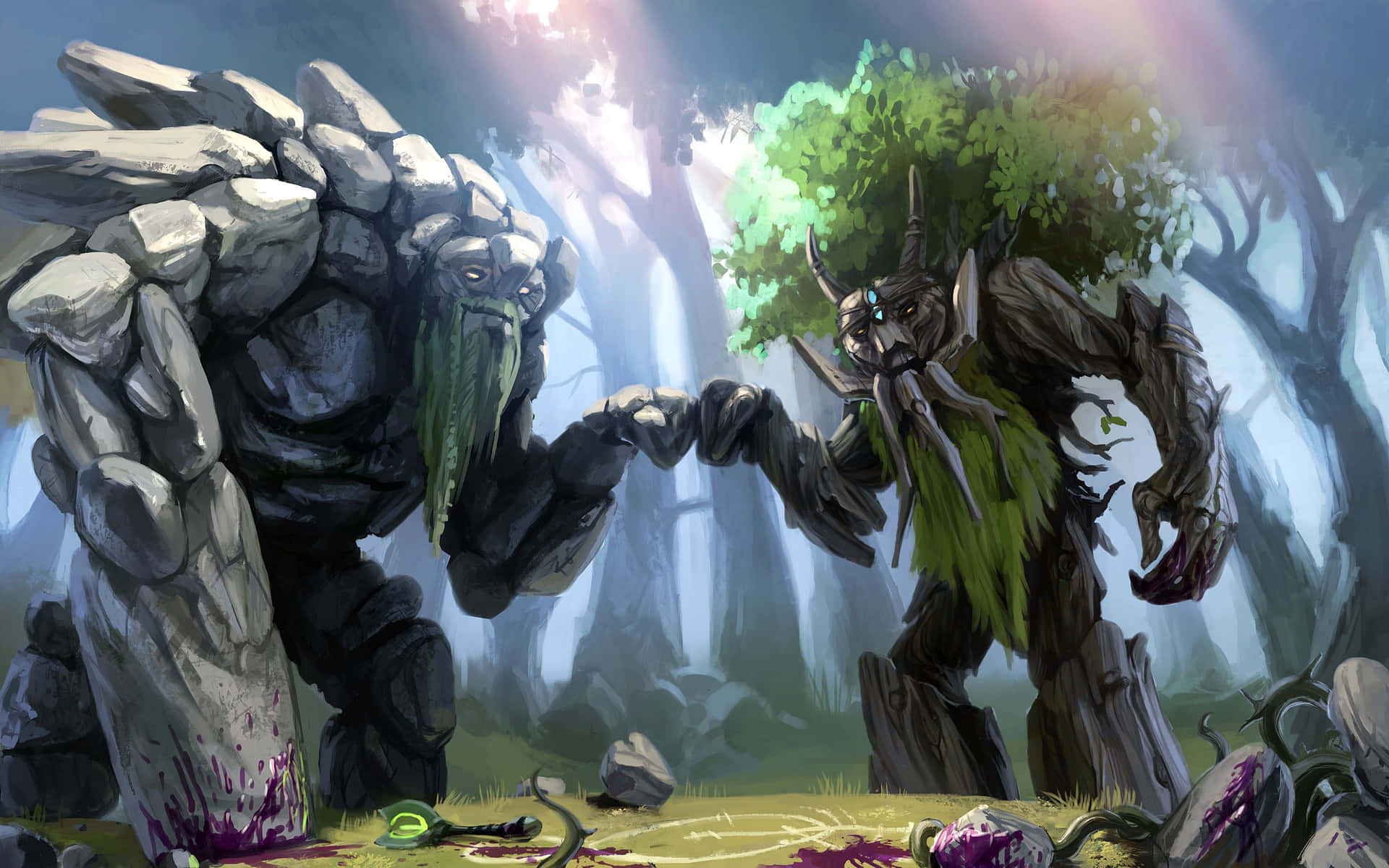 1920x1200 Download 4k Ultra HD Gaming Dota 2 Tiny And Treant Wallpaper