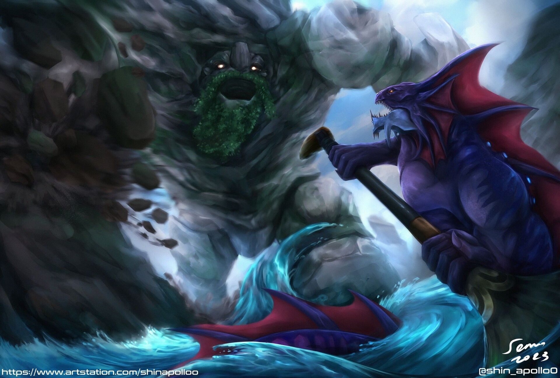 1920x1297 SLARDAR X TINY DOTA 2 FANART CONTEST
