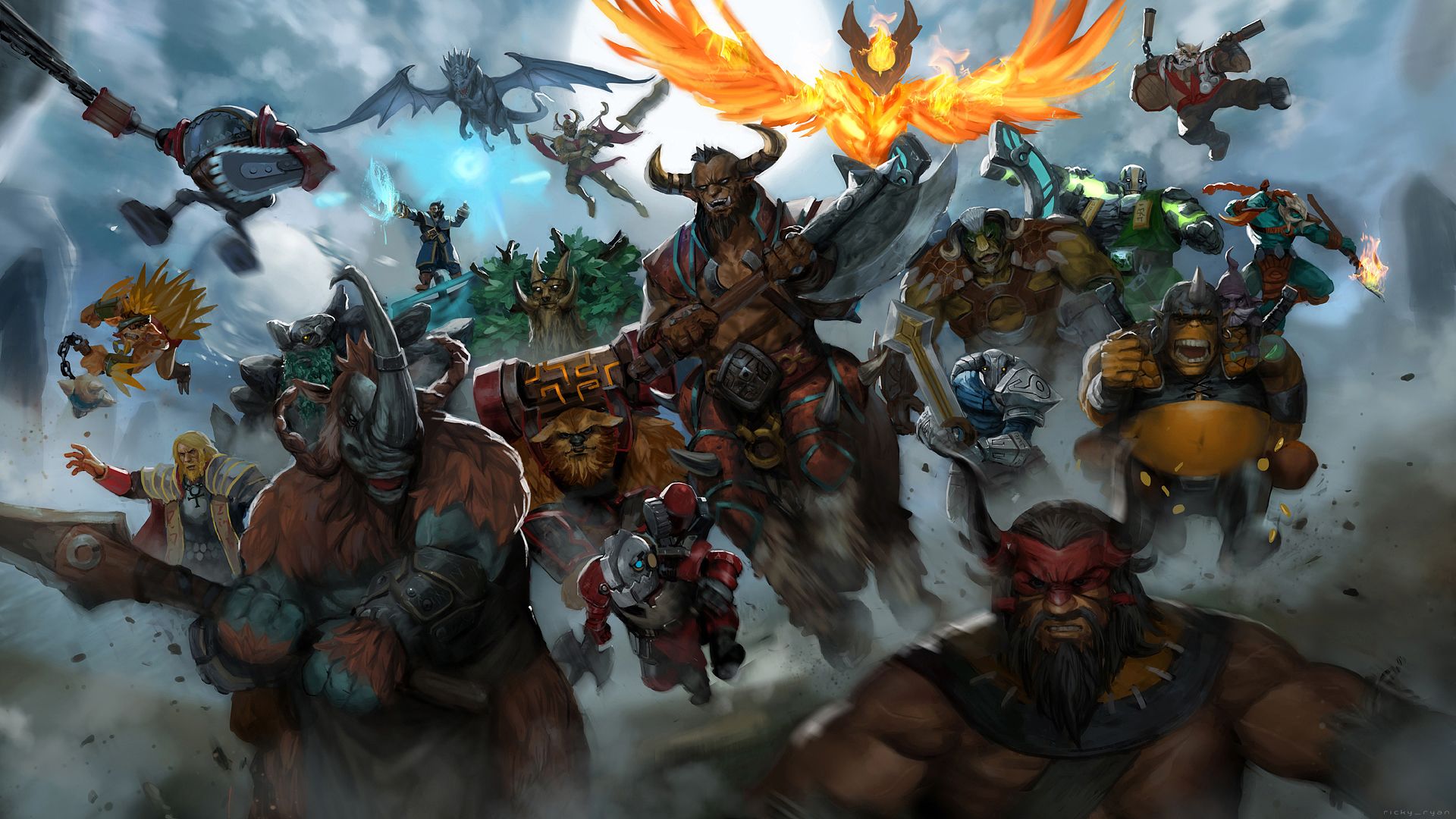 1920x1080 Epic DotA 2 HD Wallpaper: Battle of Legends in Action