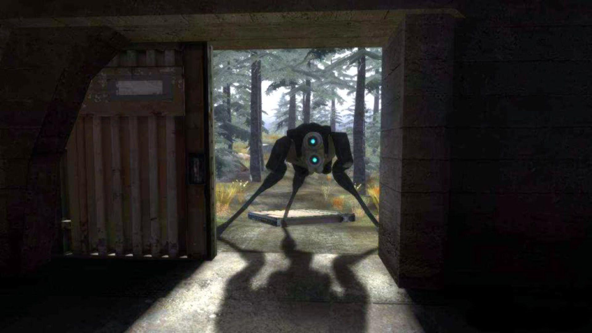 1920x1080 Combine Hunter Looking In Garage Life 2 Wallpaper