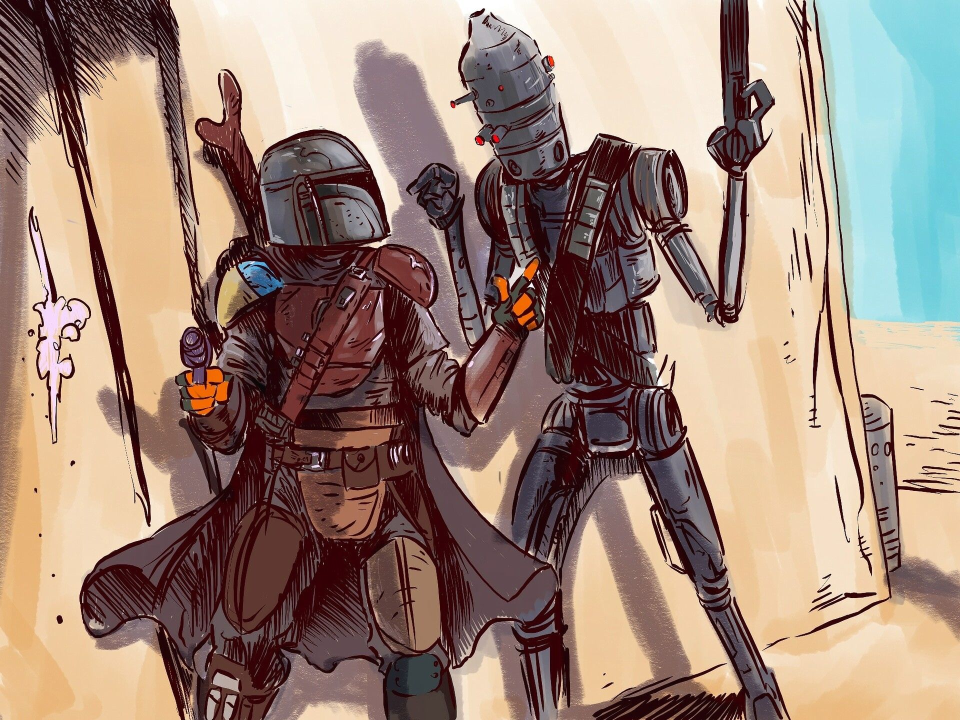 1920x1440 Download IG 11 (Star Wars) Star Wars The Mandalorian (Character) TV Show The Mandalorian (TV Show) HD Wallpaper By Gabe Rosex1440