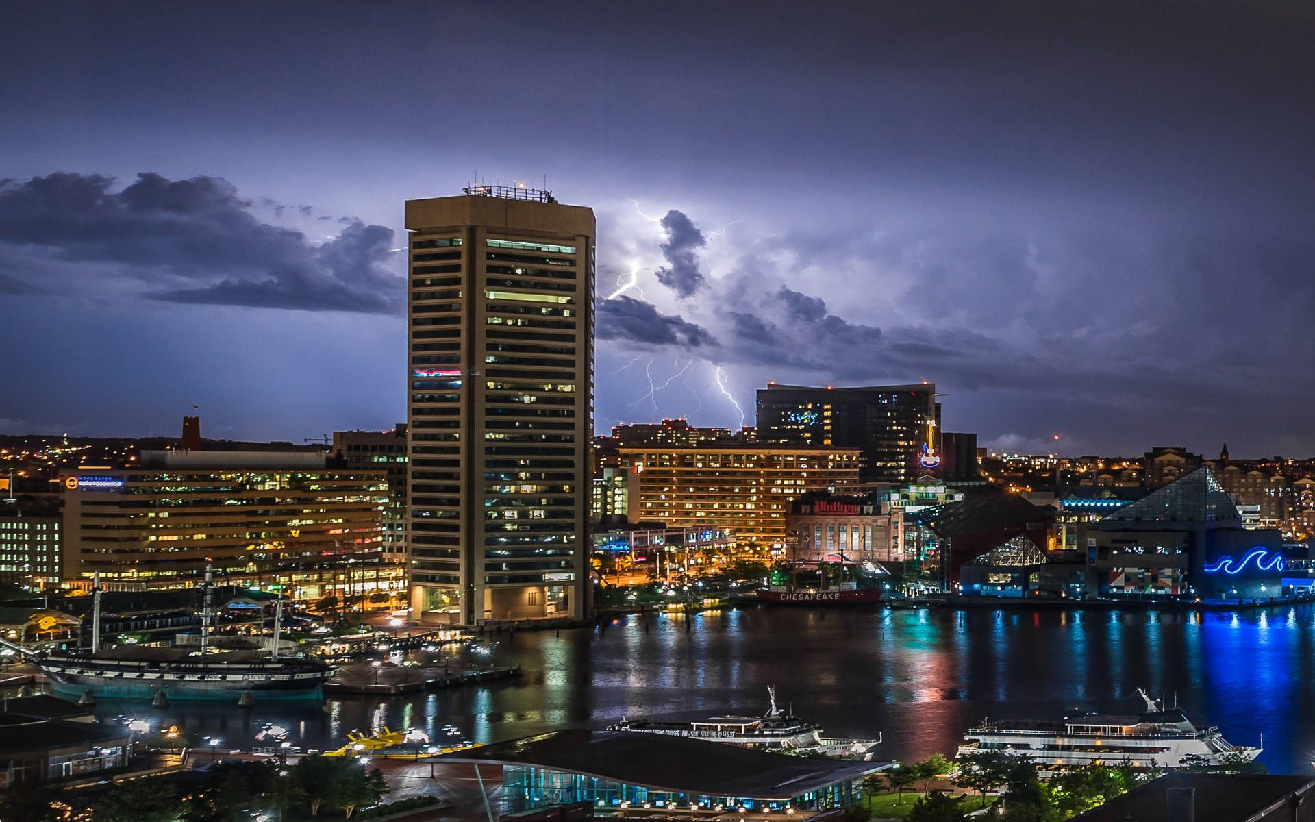 1920x1200 Download Night View In Baltimore Wallpaper