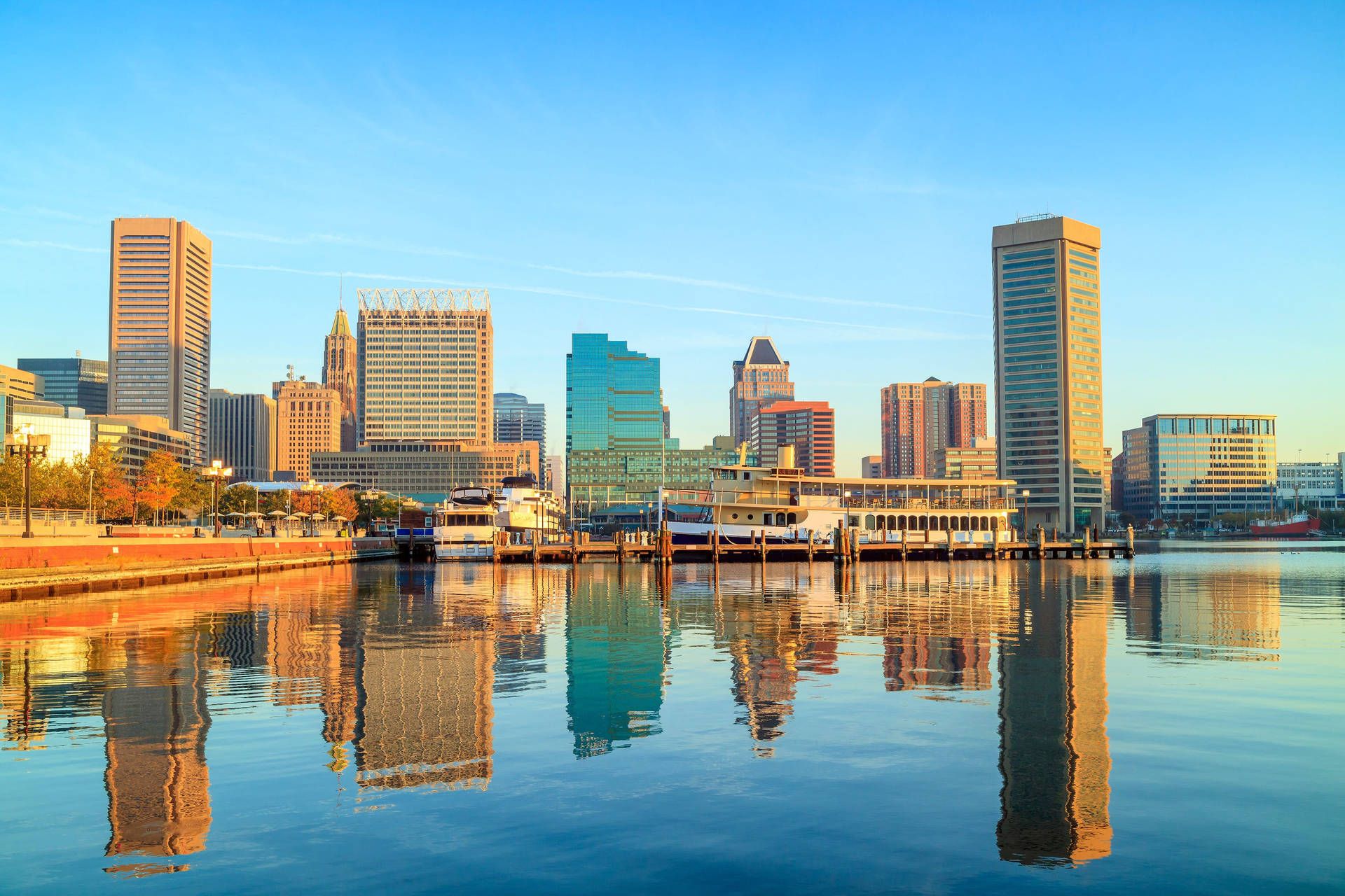 1920x1280 Download Buildings In Baltimore Captured On Sunny Day Wallpaper