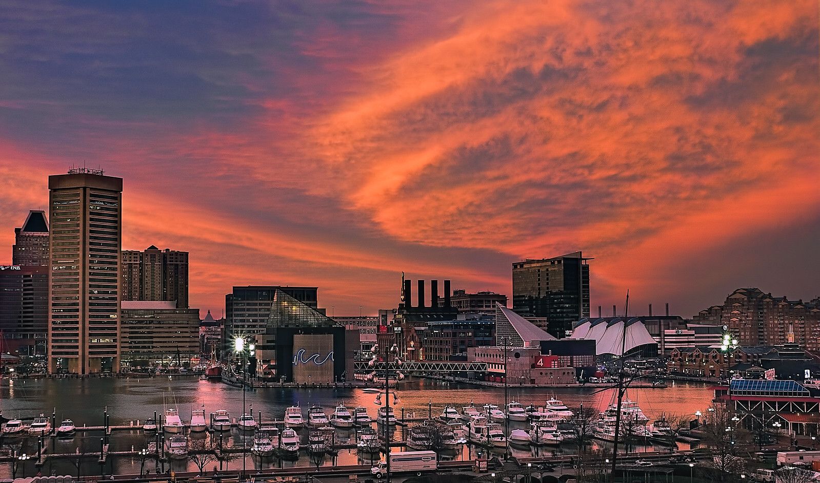 1599x943 Sunset In Baltimore City Of Maryland State USA United States
