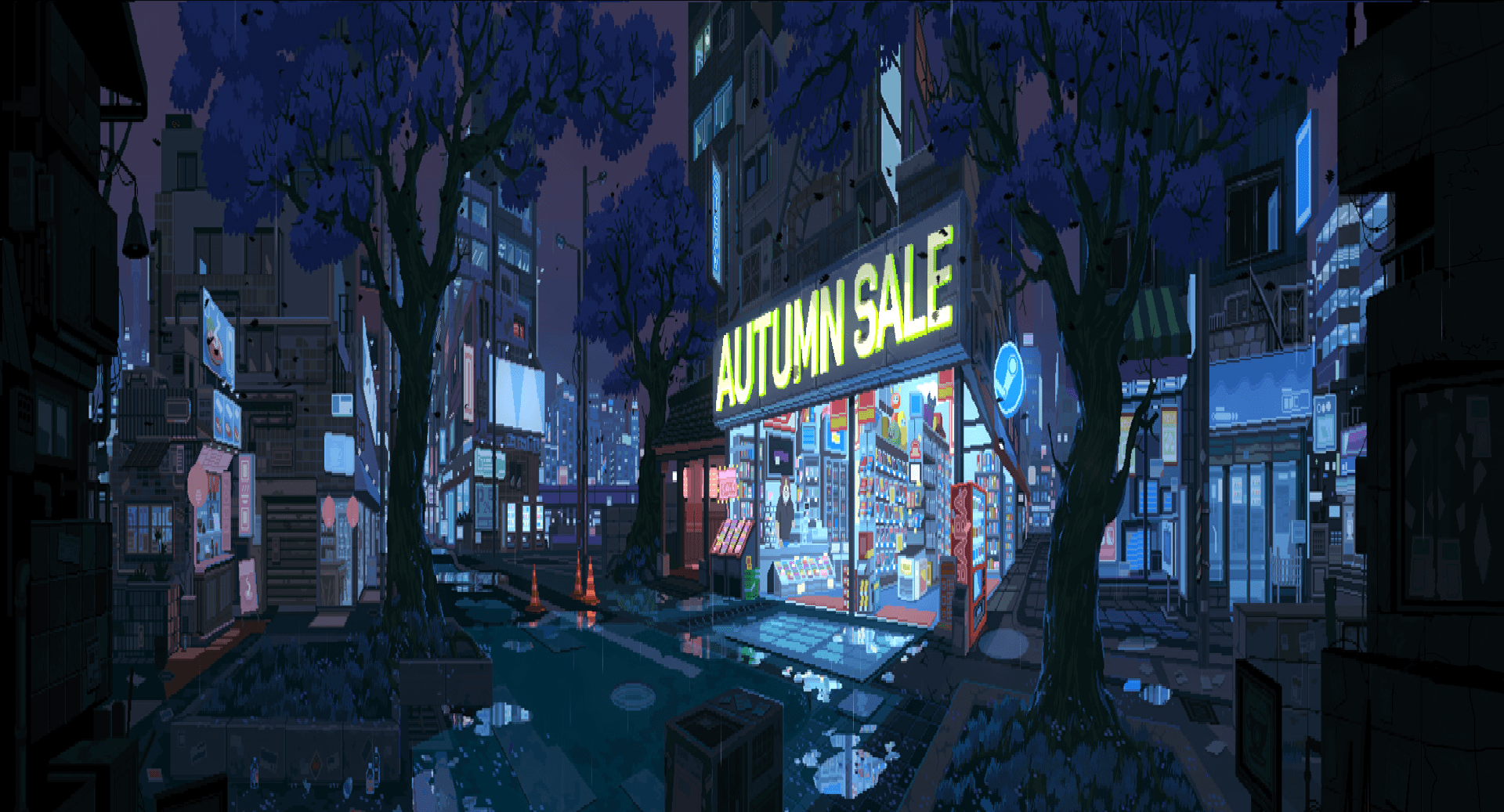 1920x1037 Steam Autumn Sale 2019 Wallpaper (Night) [1920x1080]