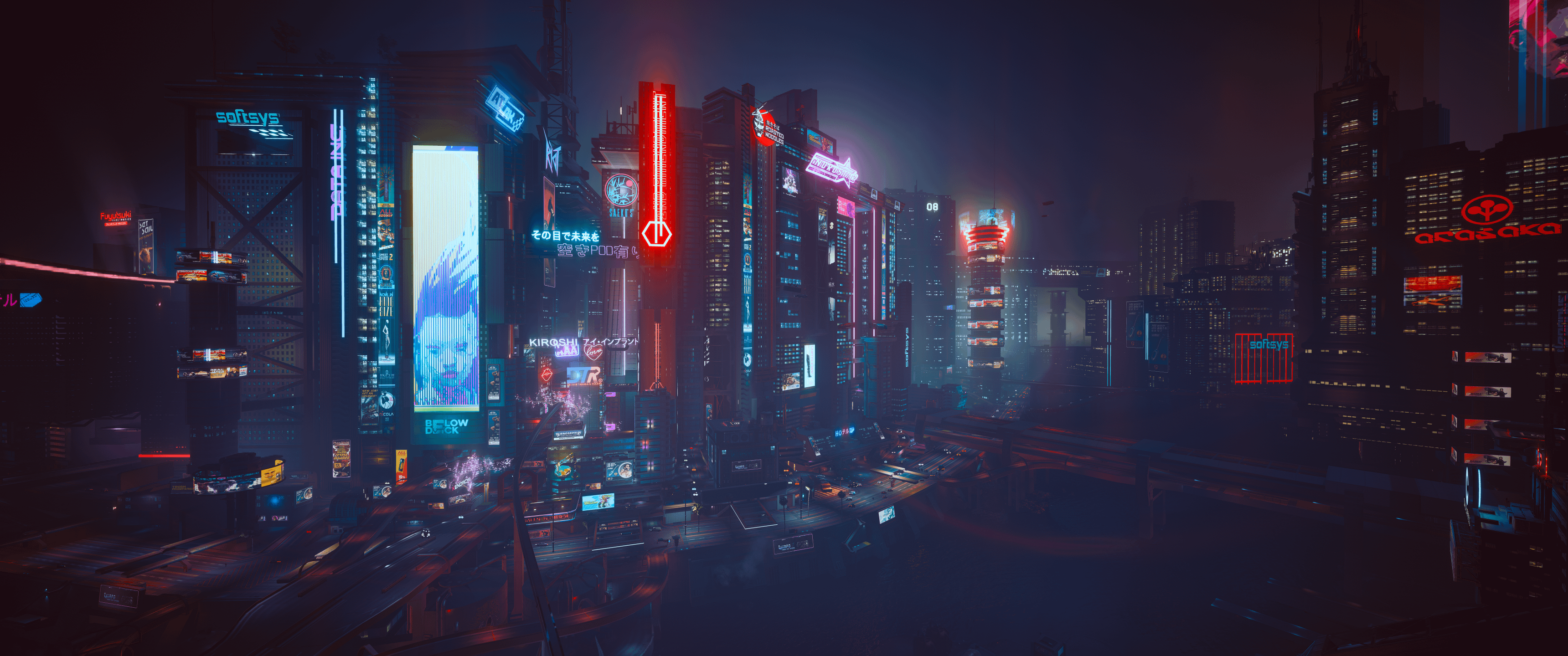 3440x1440 Cyberpunk 2077 Night City Wallpaper 4K