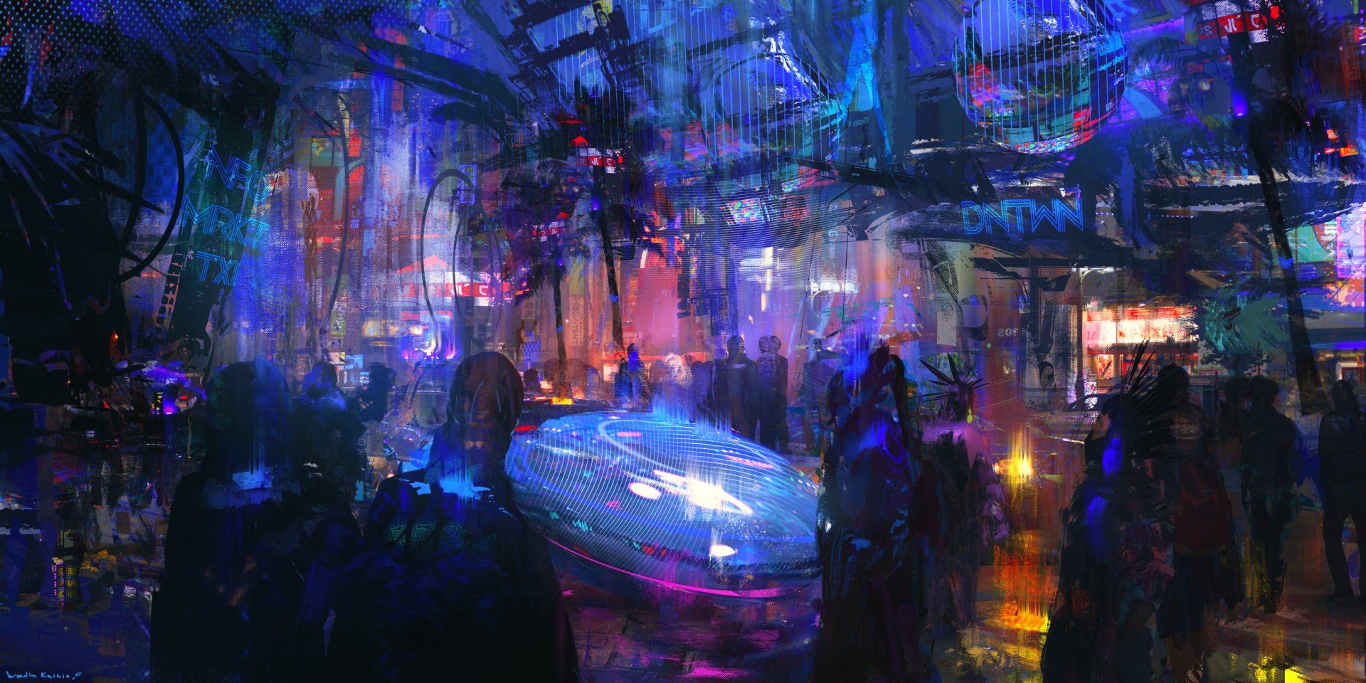 1920x960 Cyberpunk Dreams: HD Sci Fi Wallpaper Of A Futuristic City By Wadim Kashinx1800