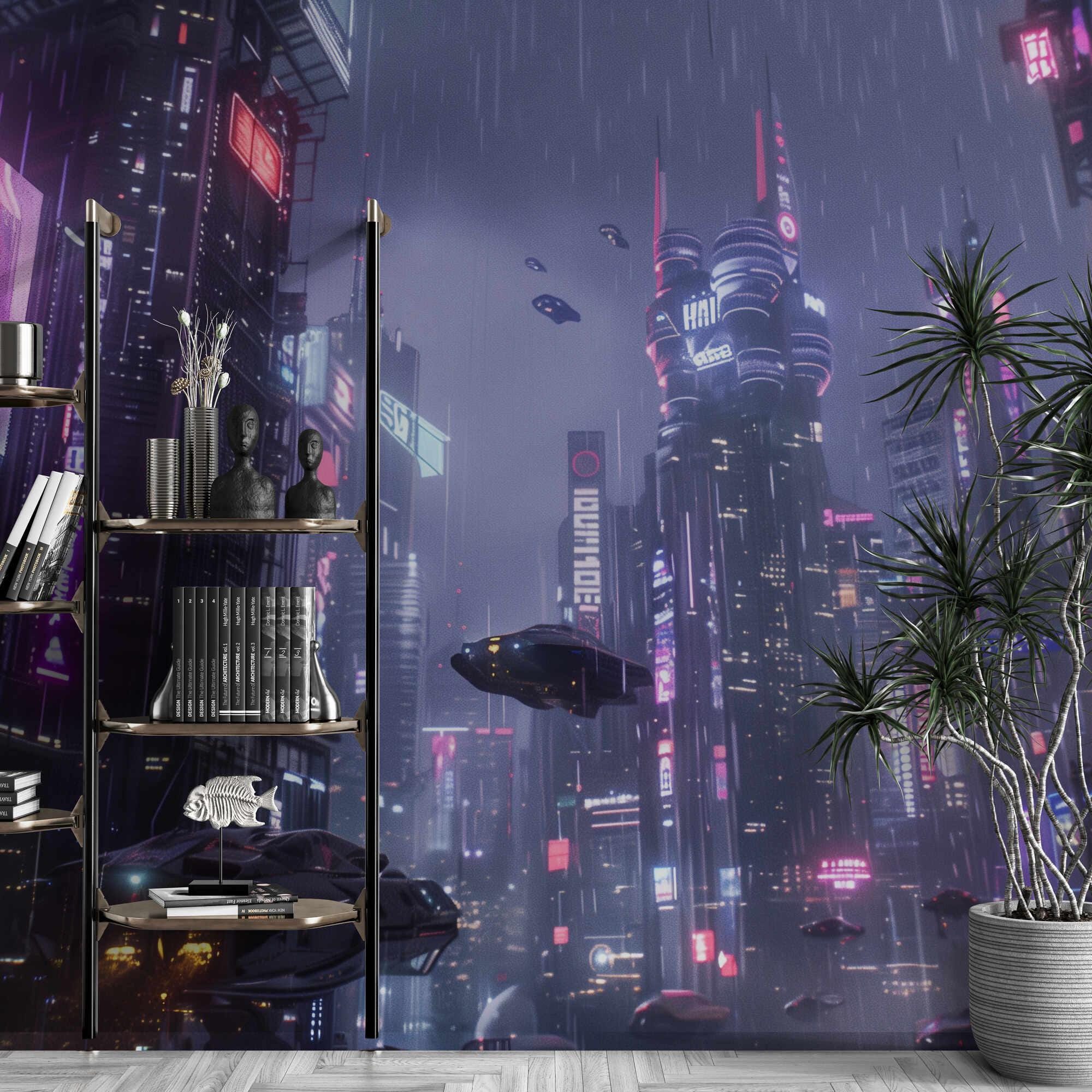 2000x2000 Cyberpunk City Wallpaper Mural