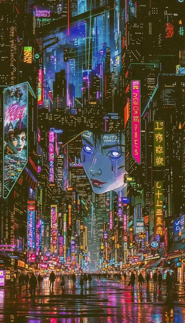 720x1255 Hong kong cyberpunk wallpaper. Ghost in the shell hong kong, Cyber punk city, Neon dystopia