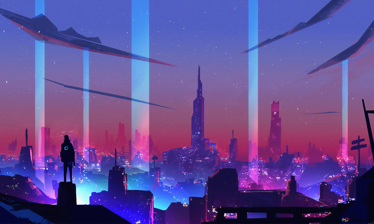 1280x768 Neon City , Cyber Punk 4K wallpaper download