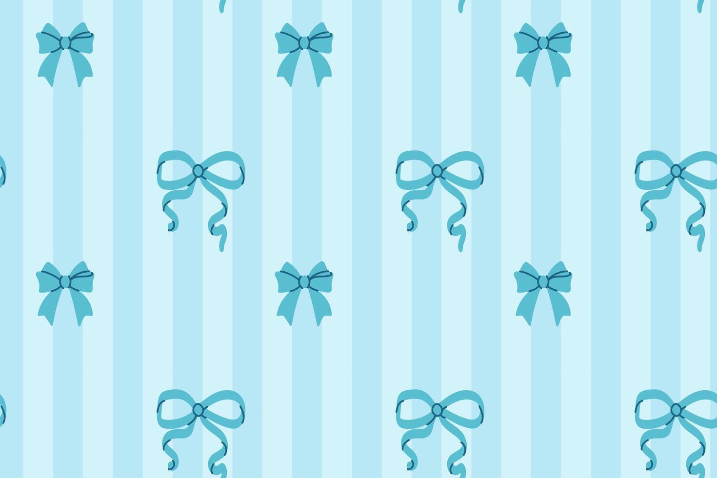 1470x980 Blue ribbon bows arranged in a repeat pattern over vertical striped light blue background for gift wrapping and decor