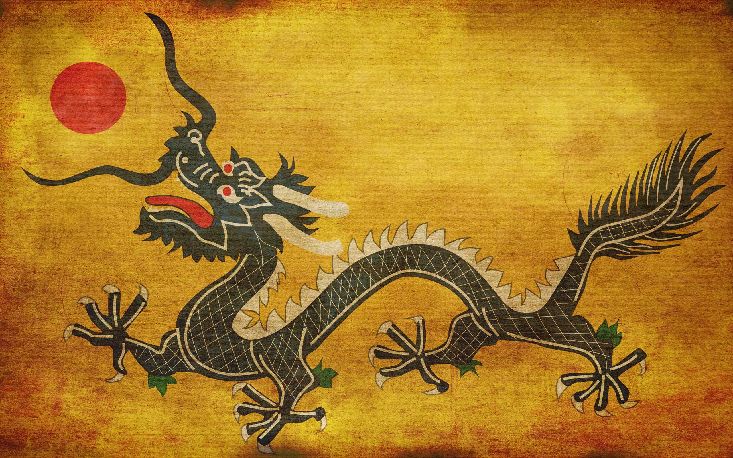 2560x1600 Black and white dragon painting, dragon, loong, chinese dragon HD wallpaper
