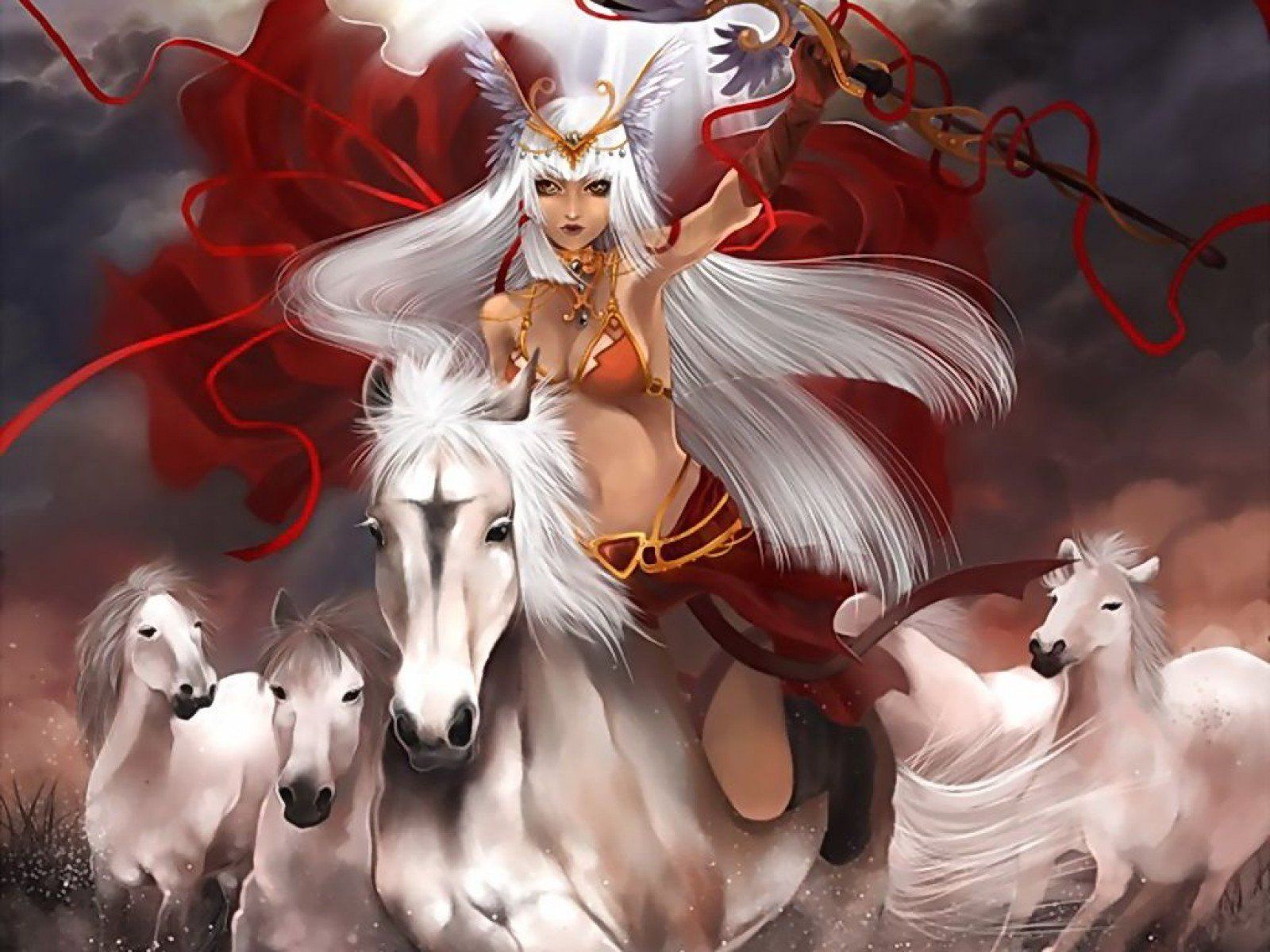 1600x1200 Enchanting Fantasy Woman Wallpaper of Mythical Grace
