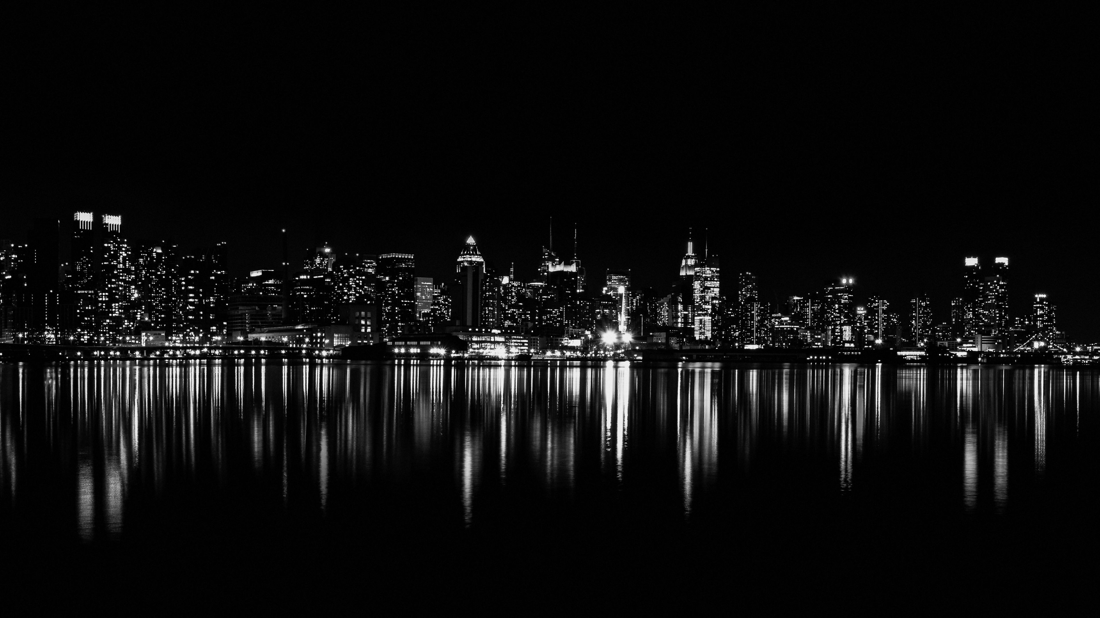 3840x2160 New York Wallpaper 4K, 5K, Night City, Dark aesthetic