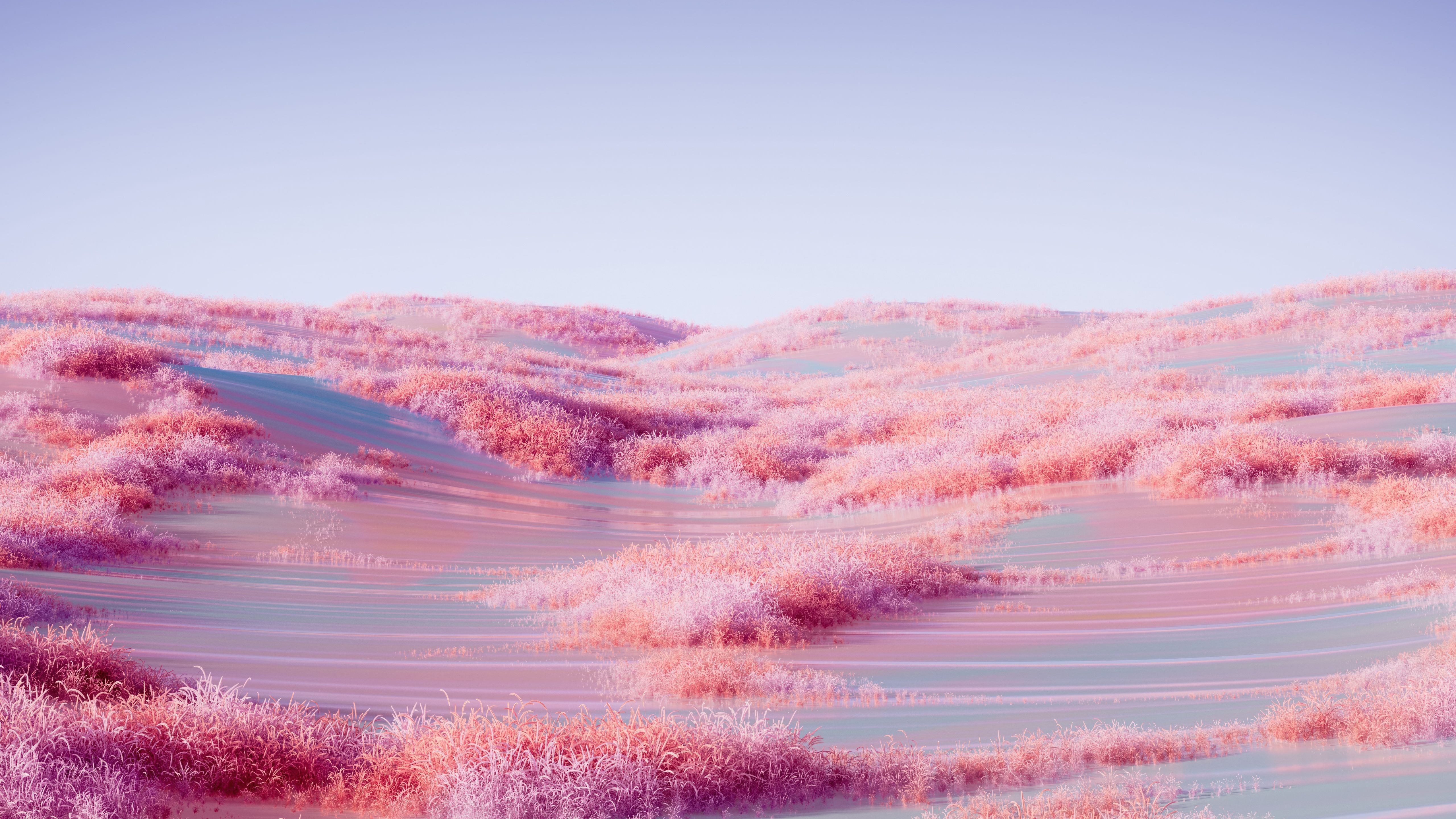 5120x2880 Pink aesthetic Wallpaper 4K, Rolling hills, Landscape