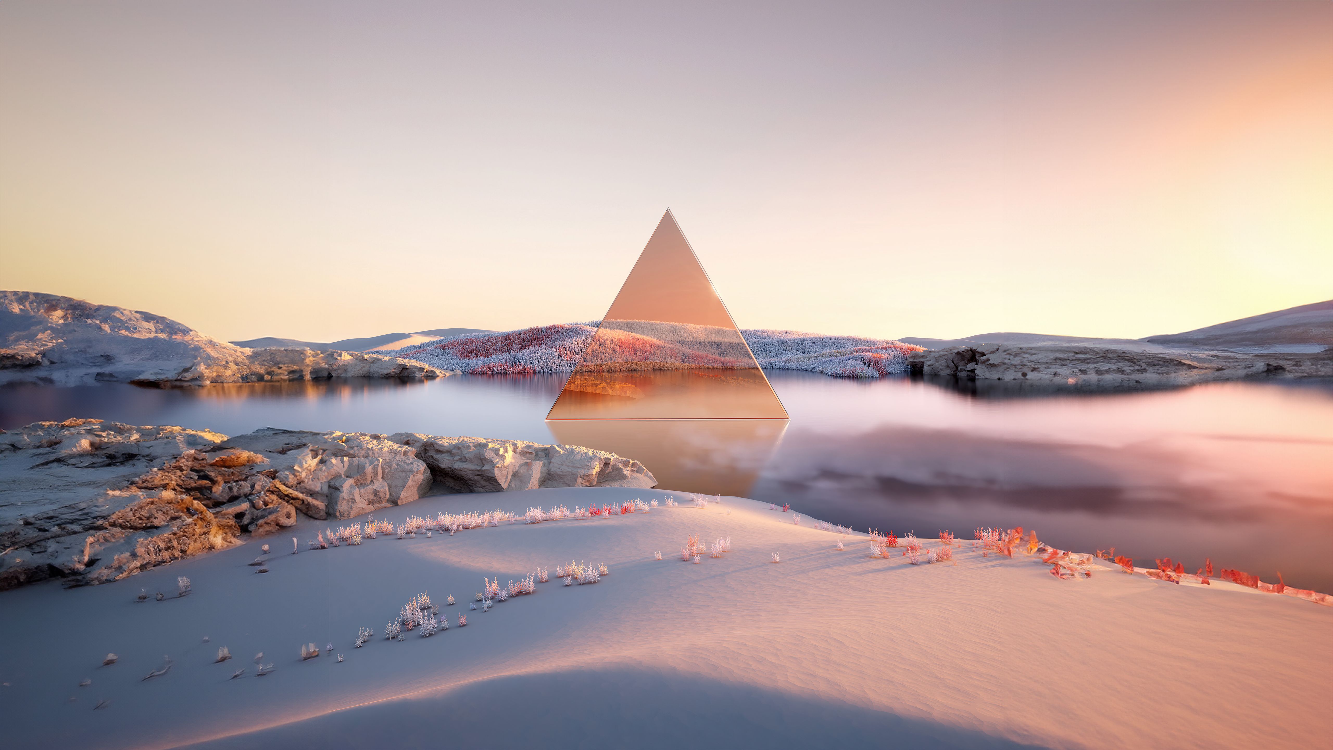 5120x2880 Aesthetic Geometric Landscape 5K Wallpaper
