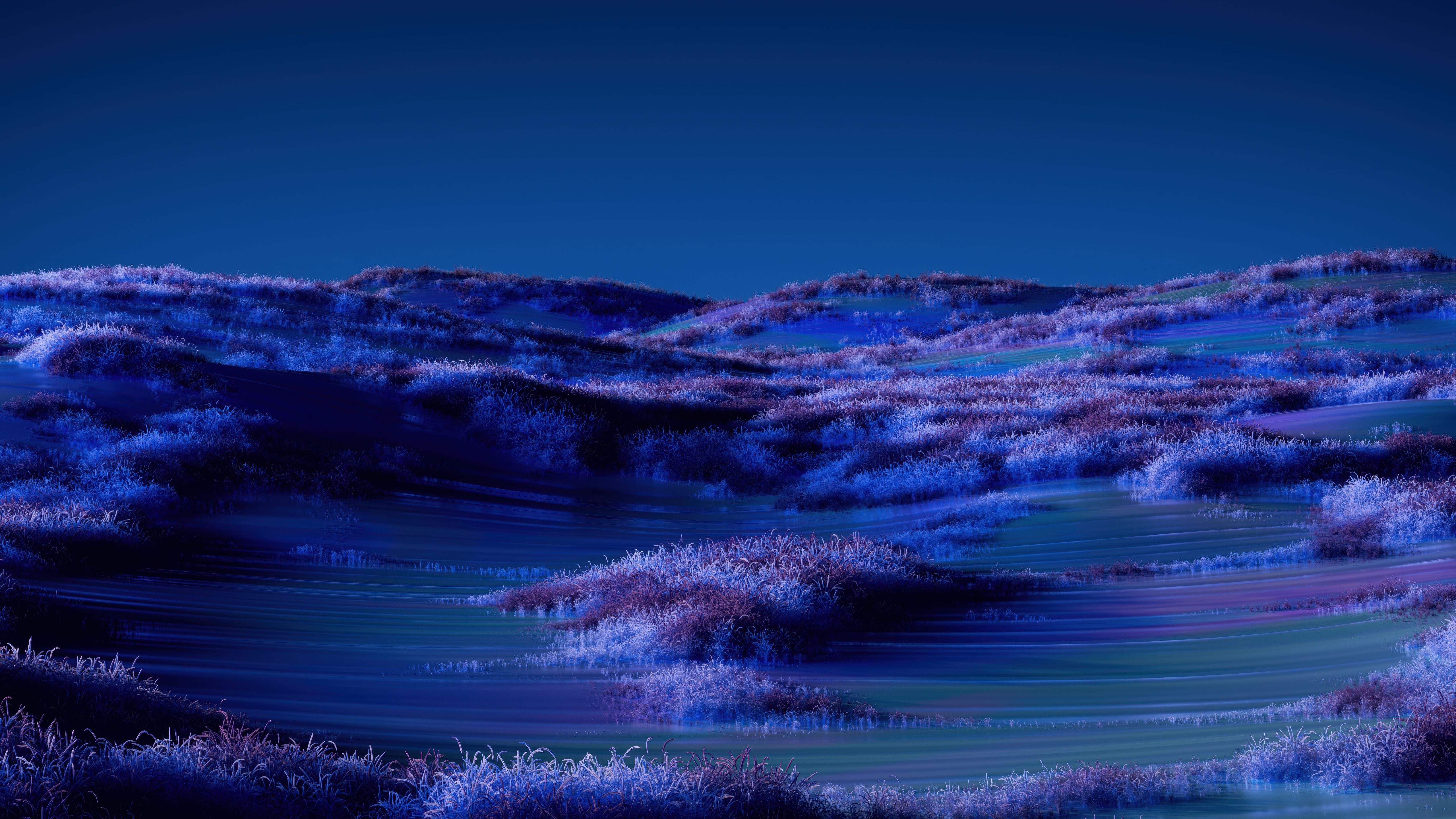 5120x2880 Landscape Wallpaper 4K, Purple aesthetic, Night Mode