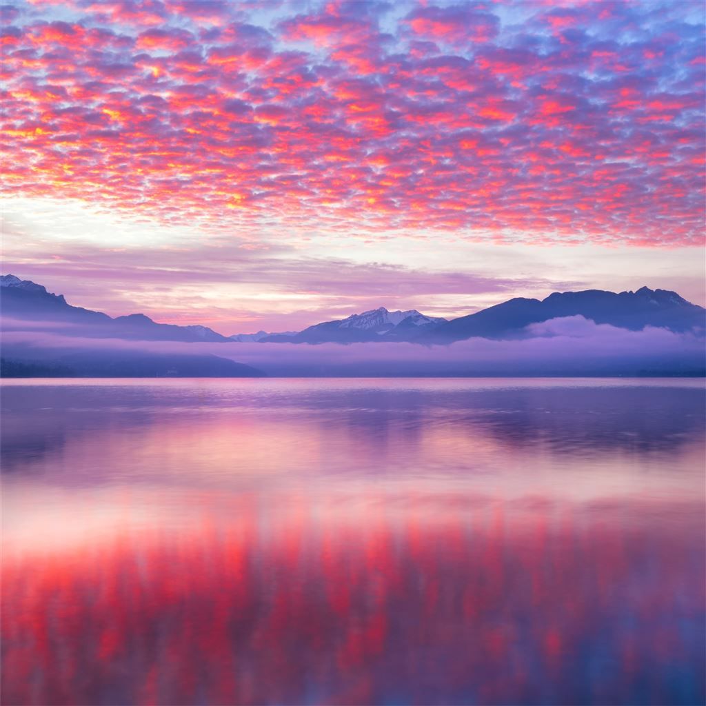 1024x1024 pink waves nature landscape 5k iPad Wallpaper Free Download