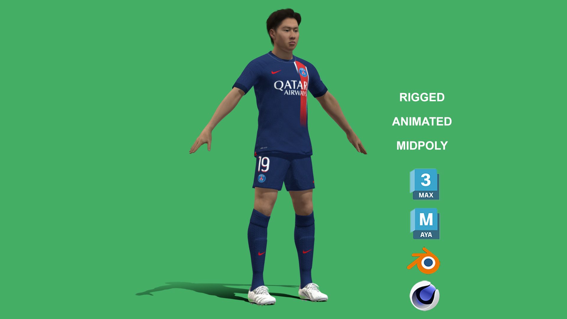 1920x1080 3D Rigged Lee Kang In PSG 2024