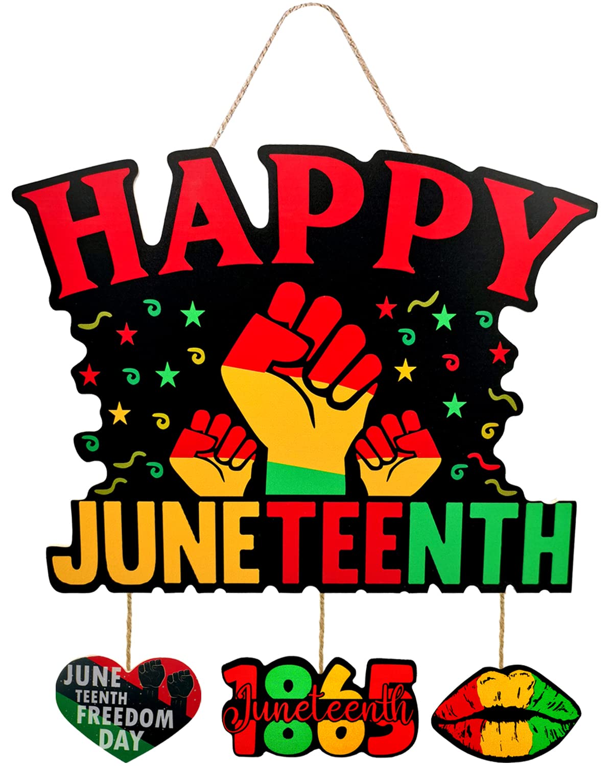 1200x1500 Happy Juneteenth Wooden Hanging Sign Indenpendence Day Door Hanger Wood Juneteenth 1865 Door Wreaths for African American Festival Holiday Decorations Door Decor: Buy Online at Best Price in UAE
