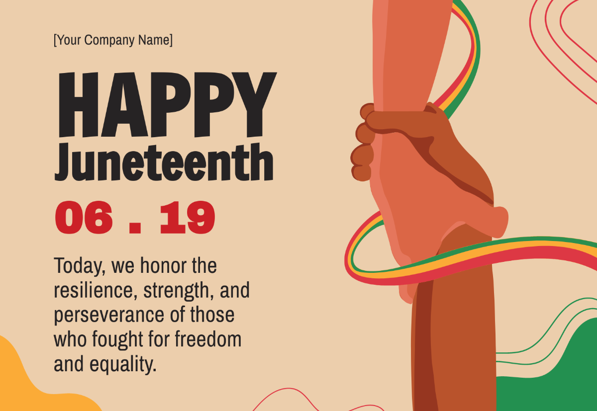 1200x827 Free Juneteenth Card Template to Edit Online