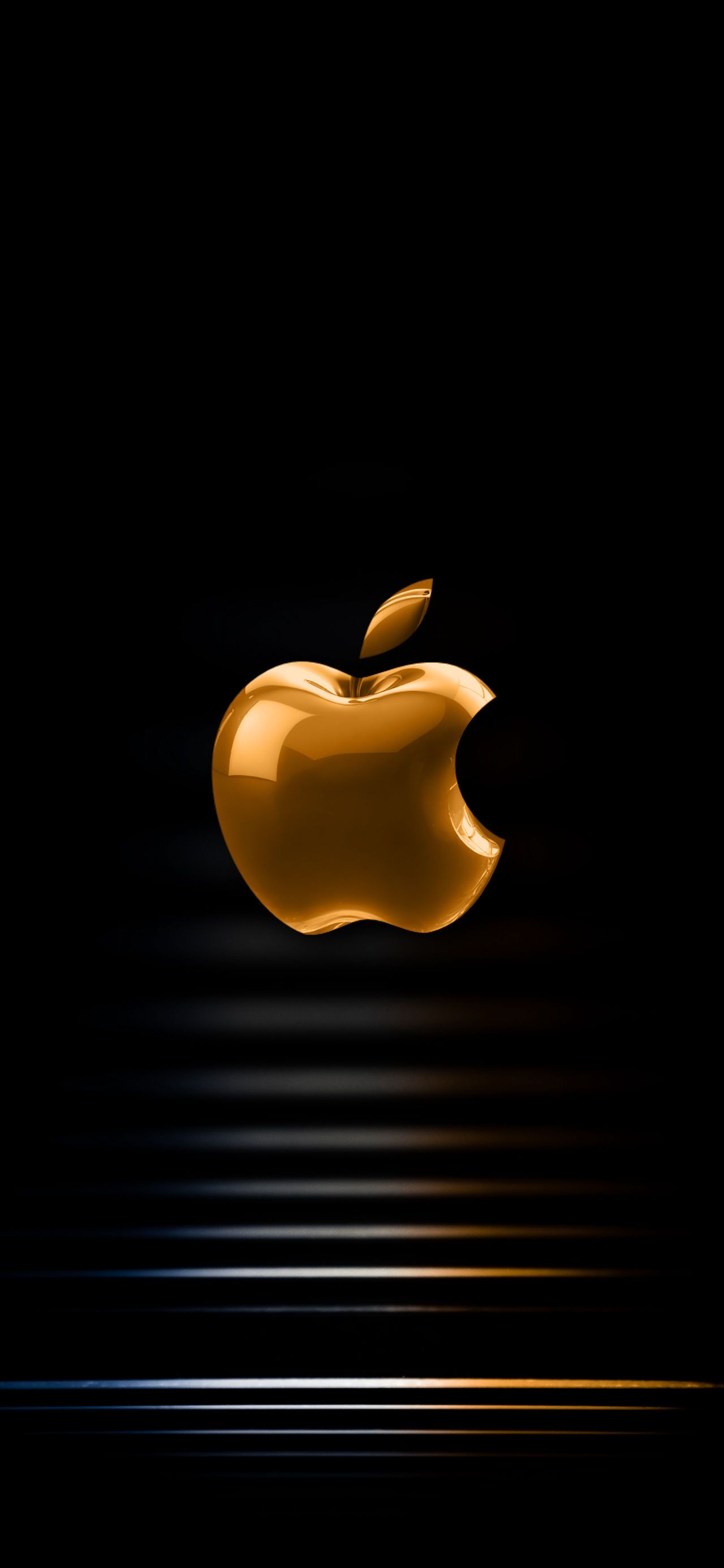 1280x2771 Apple Logo Golden 3D Wallpaper For IPhone 17 Pro Max And IPhone Air