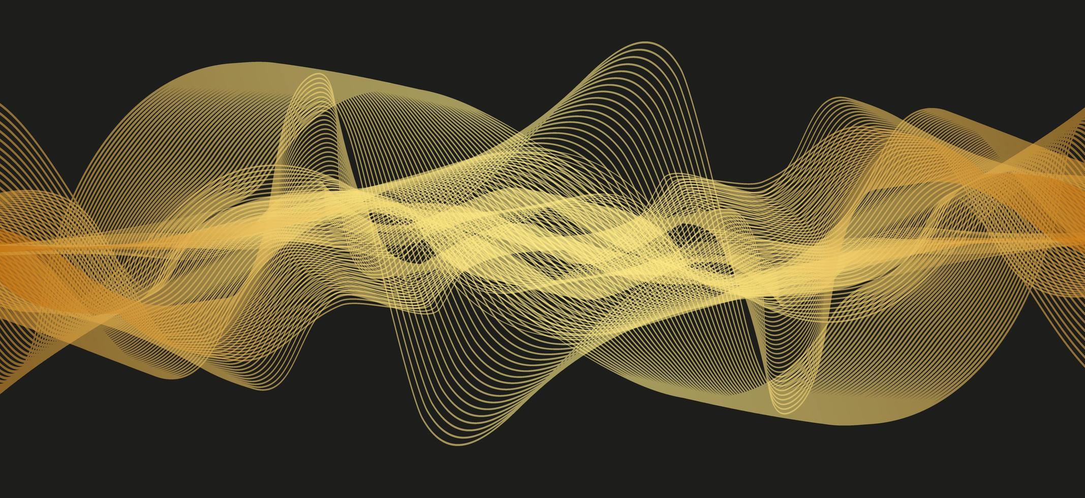 2135x980 Gold Sound wave Background technology and earthquake wave diagram concept