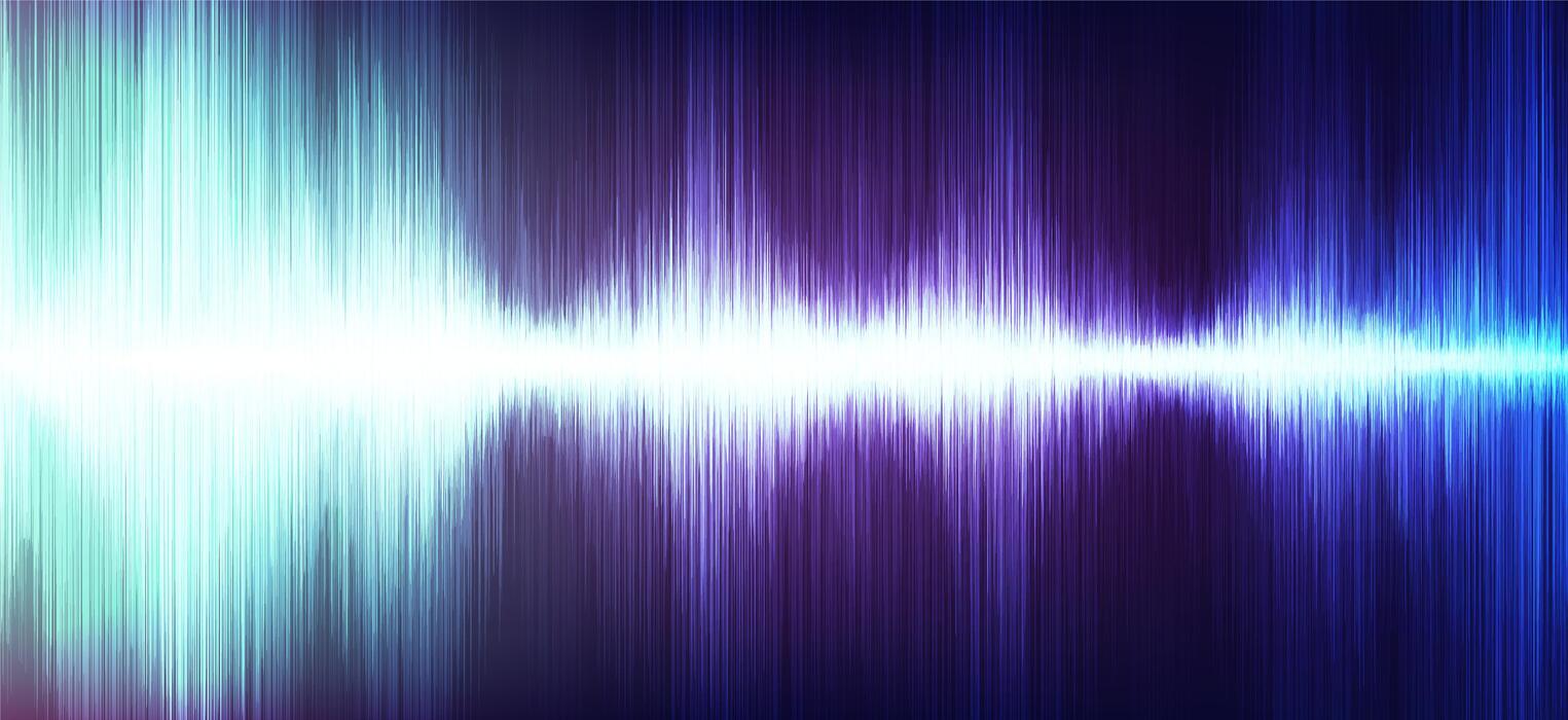 1525x700 Modern Digital Sound Wave with on Ultra Violet Background, technology and earthquake wave concept, design for music industry, Vector, Illustration