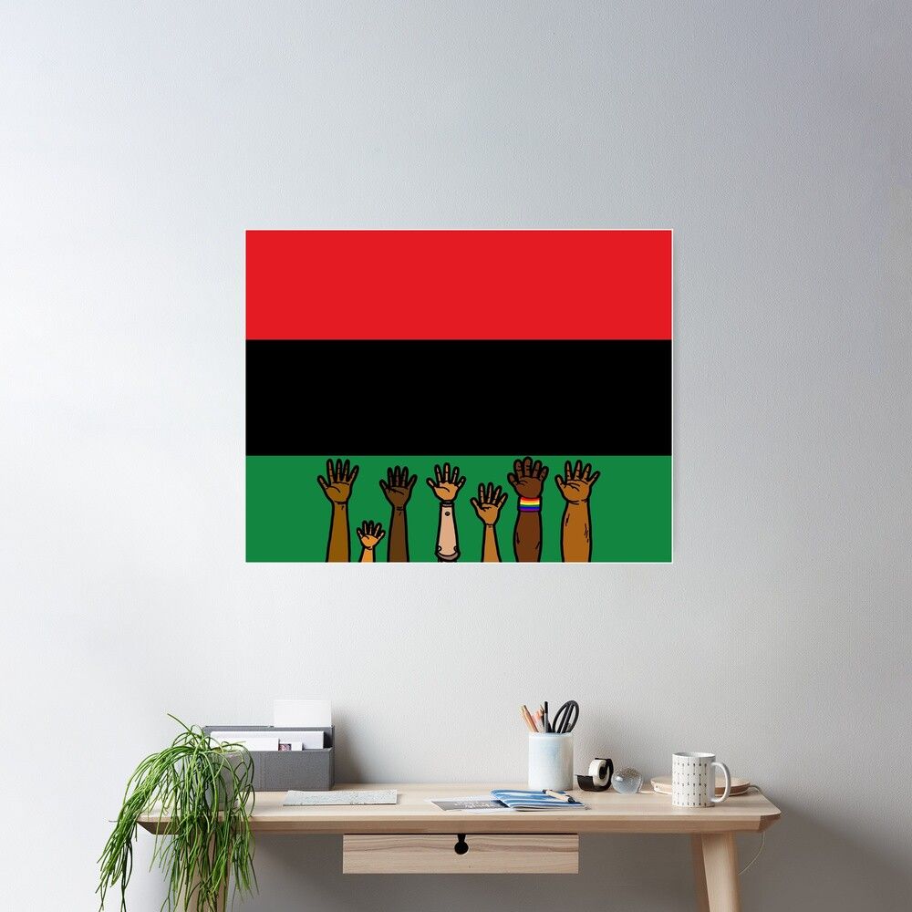 1000x1000 Pan African flag Juneteenth black freedom liberation Poster