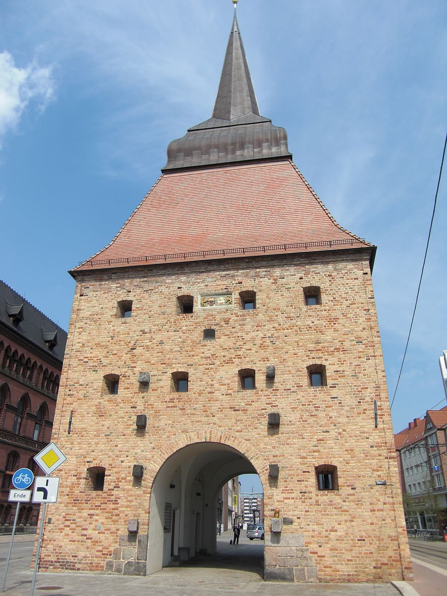 910x1213 HD wallpaper: city wall, rostock, town fortifications, middle ages, hanseatic league