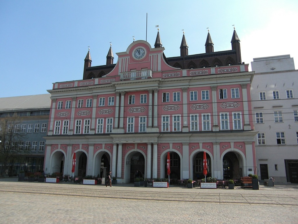 1024x768 Rostock hanseatic league hanseatic city building. A large
