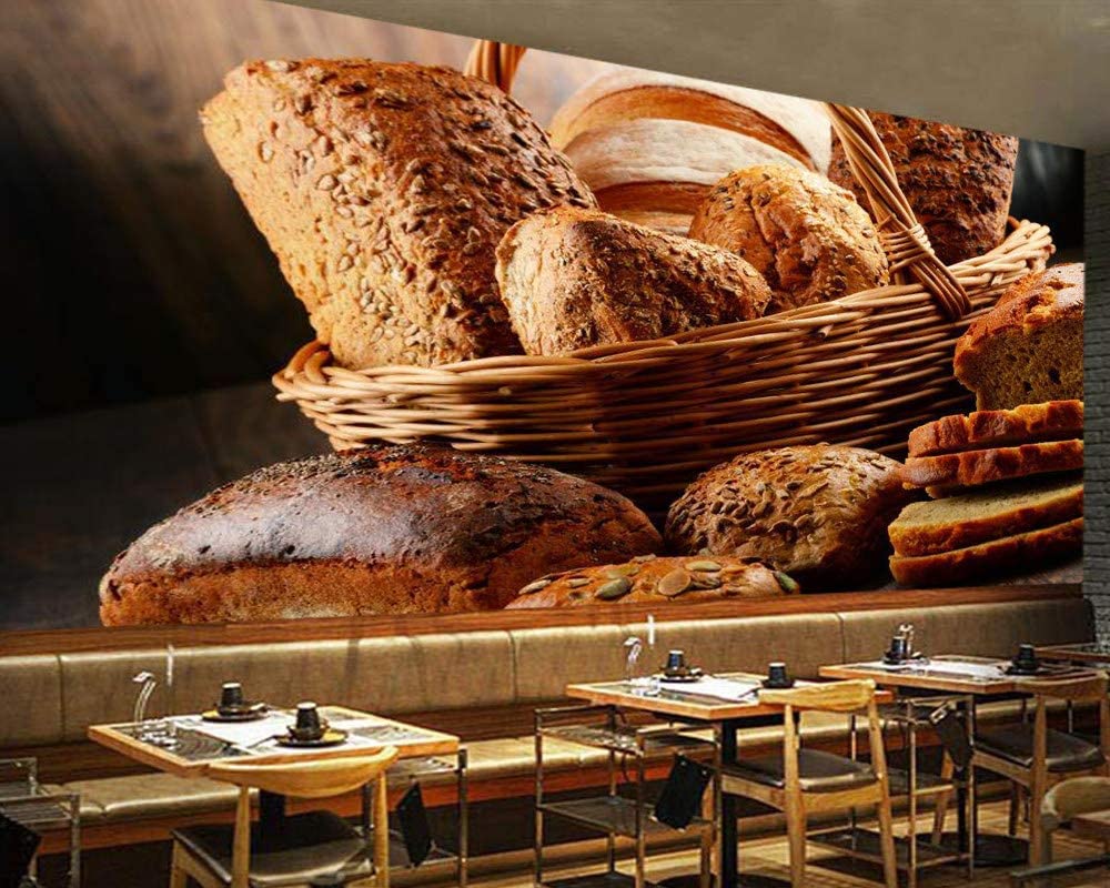 1000x800 Bread Whole Wheat Bakery 3D Mural Wallpaper, Peel and Stick Wall Poster Murals Modern Living Room Bedroom Background Wall Painting Art Wallpaper